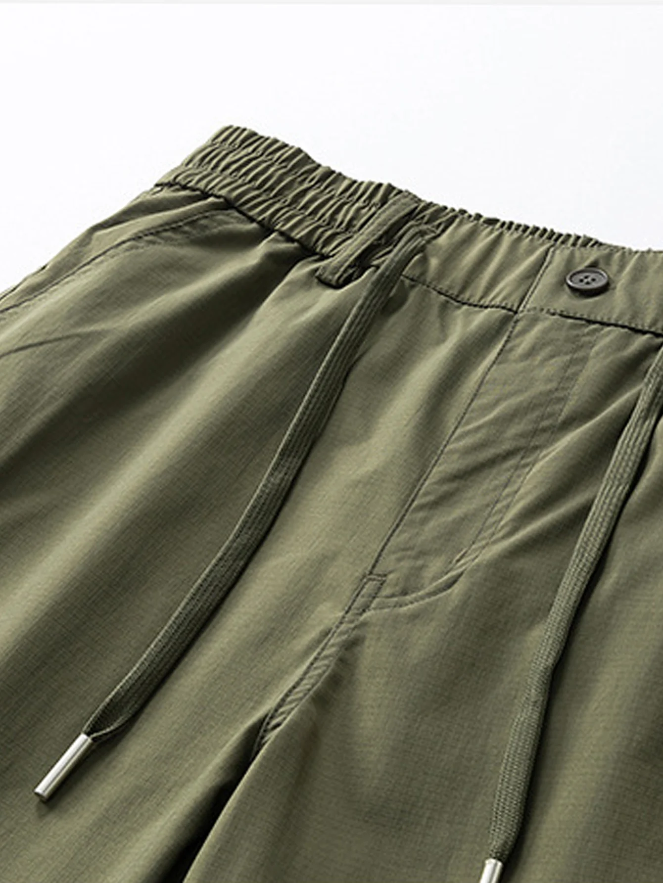 Drawstring Nylon Cargo Shorts - Image 13