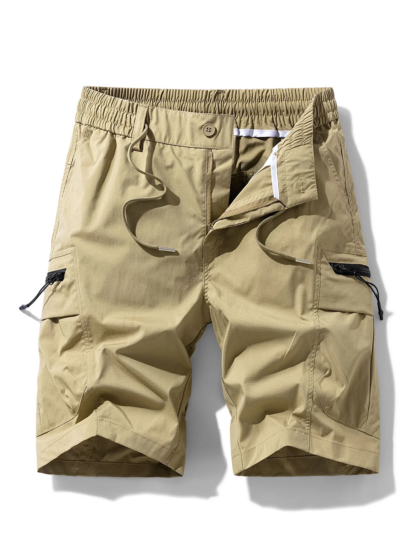 Drawstring Nylon Cargo Shorts - Image 3