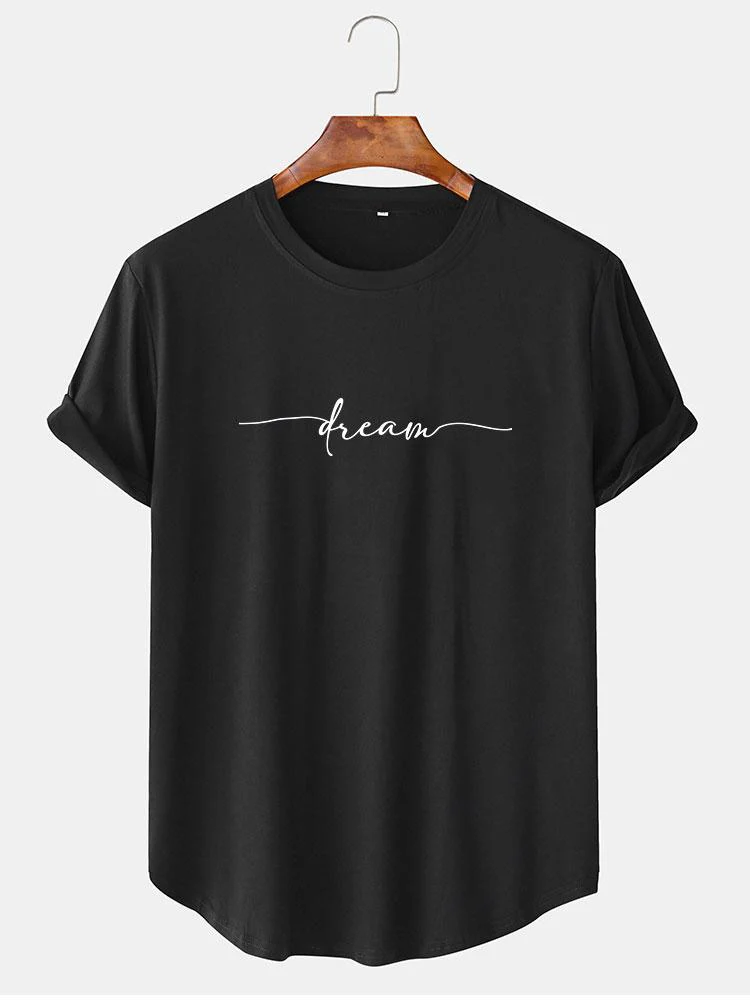 Traumbrief Druck Bogen Saum T-Shirt - Image 2