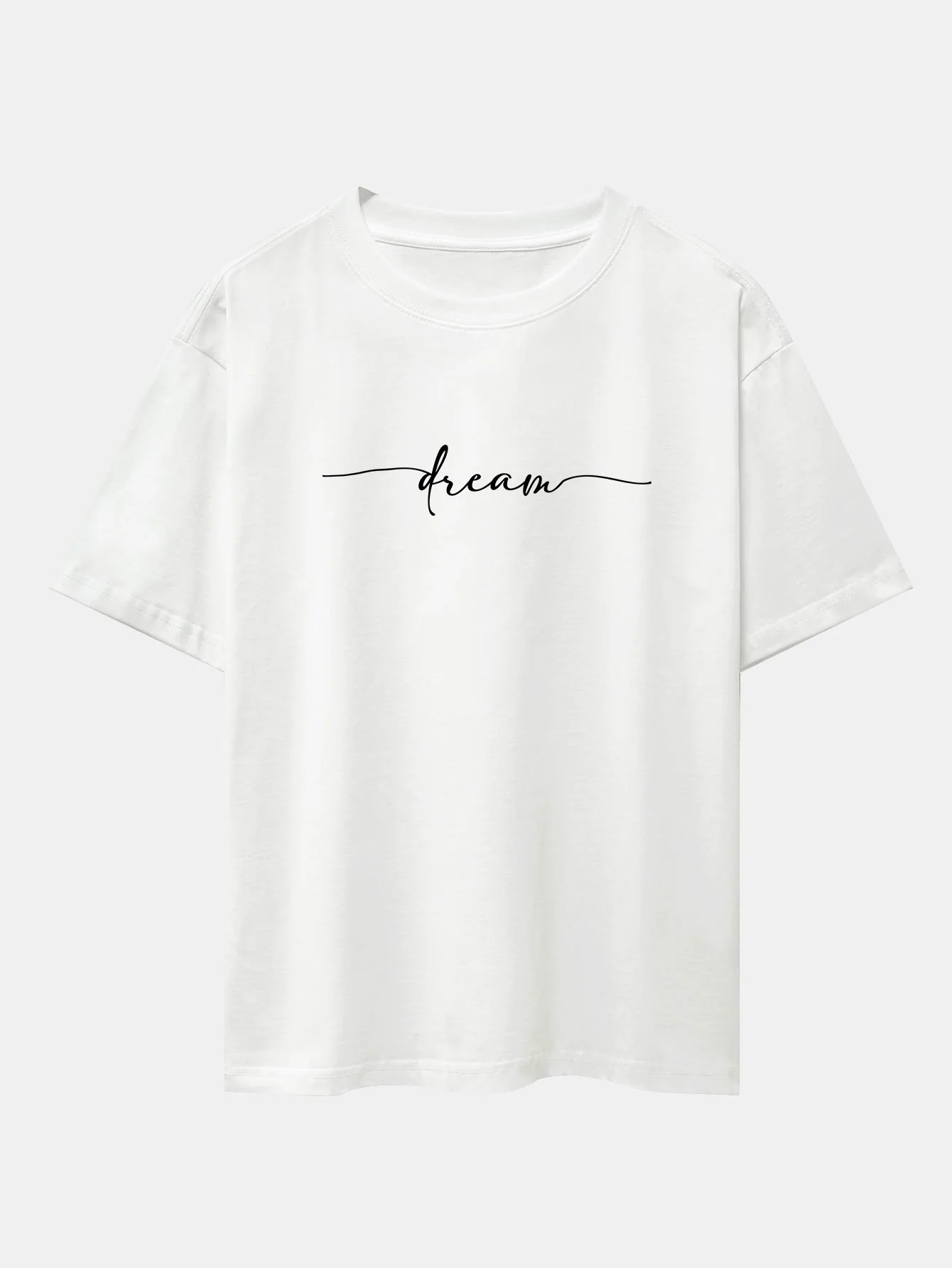 Dream Letters Print Schwergewicht Übergröße T-Shirt - Image 2