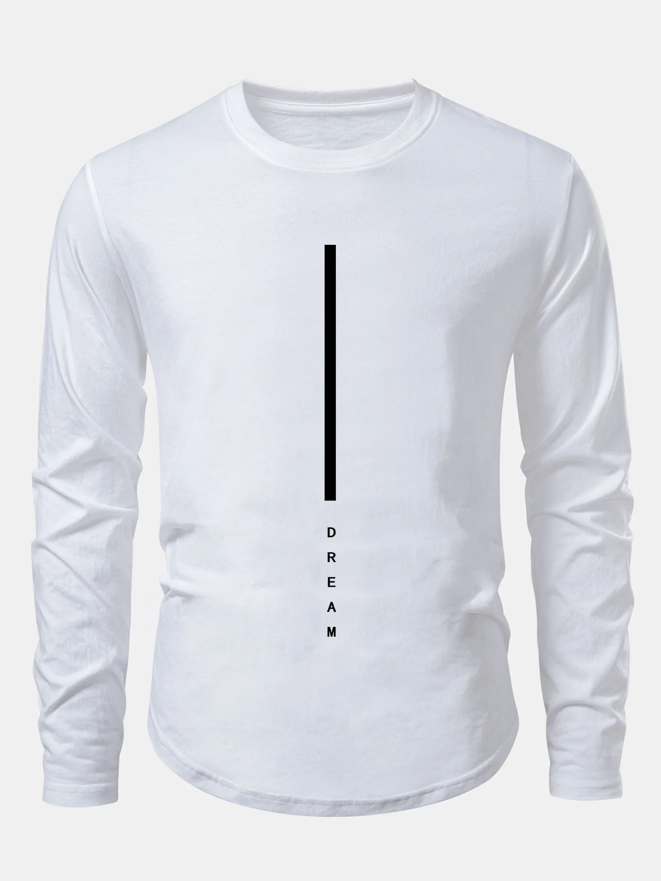 Dream Streifenmuster Baumwolle Bogen Saum T-Shirt - Image 3
