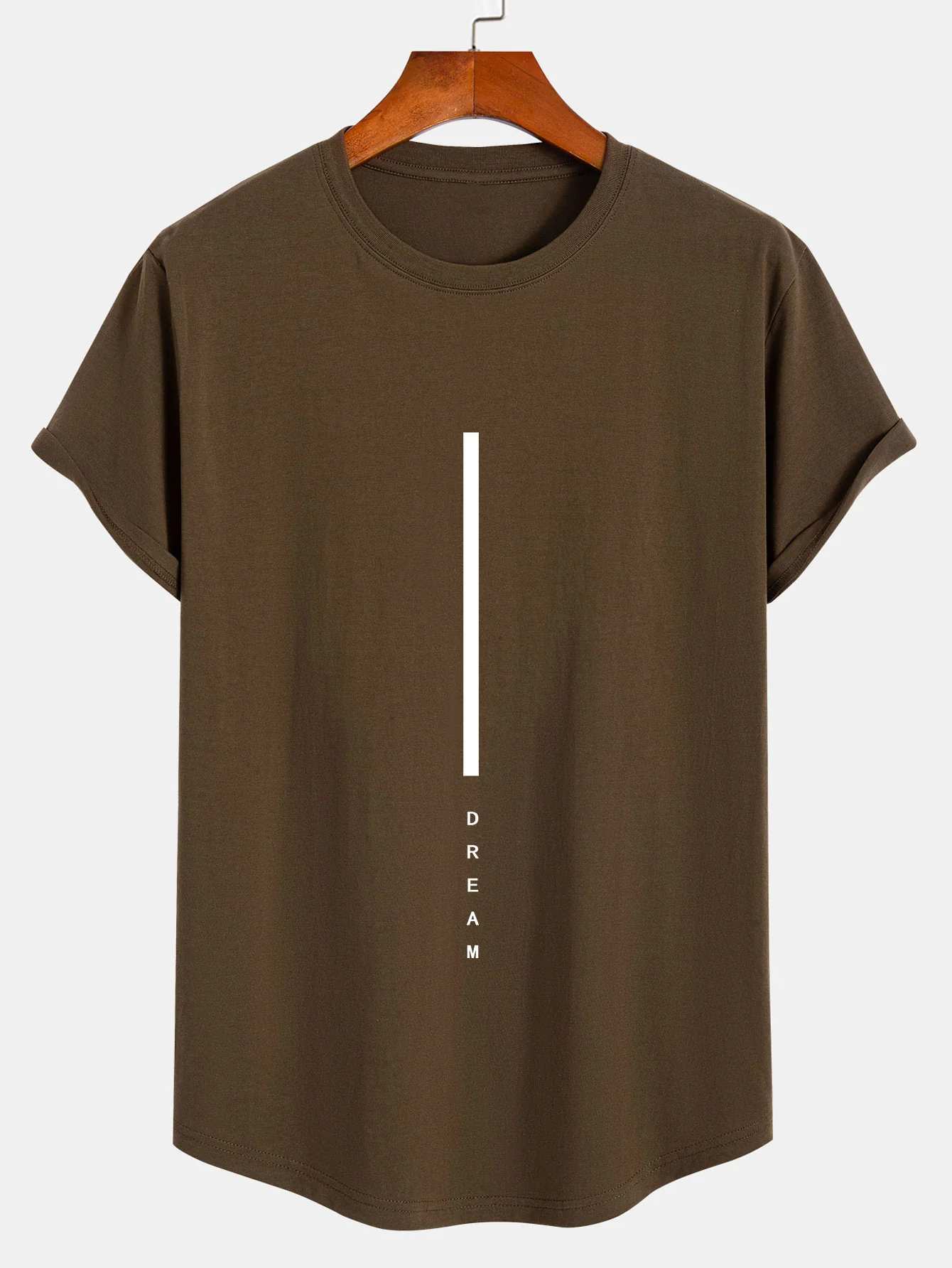 Dream Stripe Print Baumwolle Bogen Saum T-Shirt - Image 3