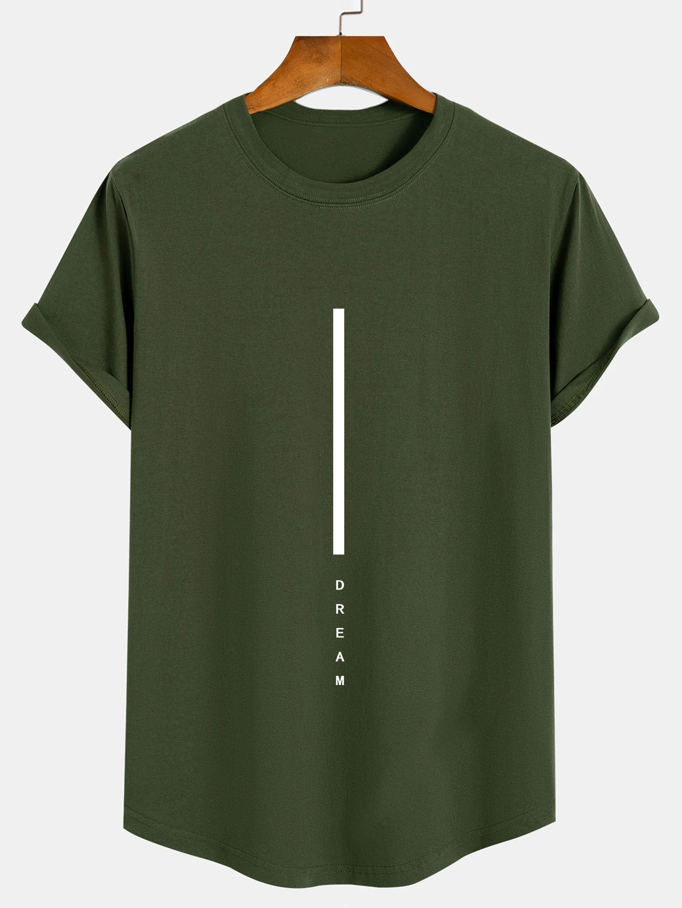 Dream Stripe Print Baumwolle Bogen Saum T-Shirt - Image 4