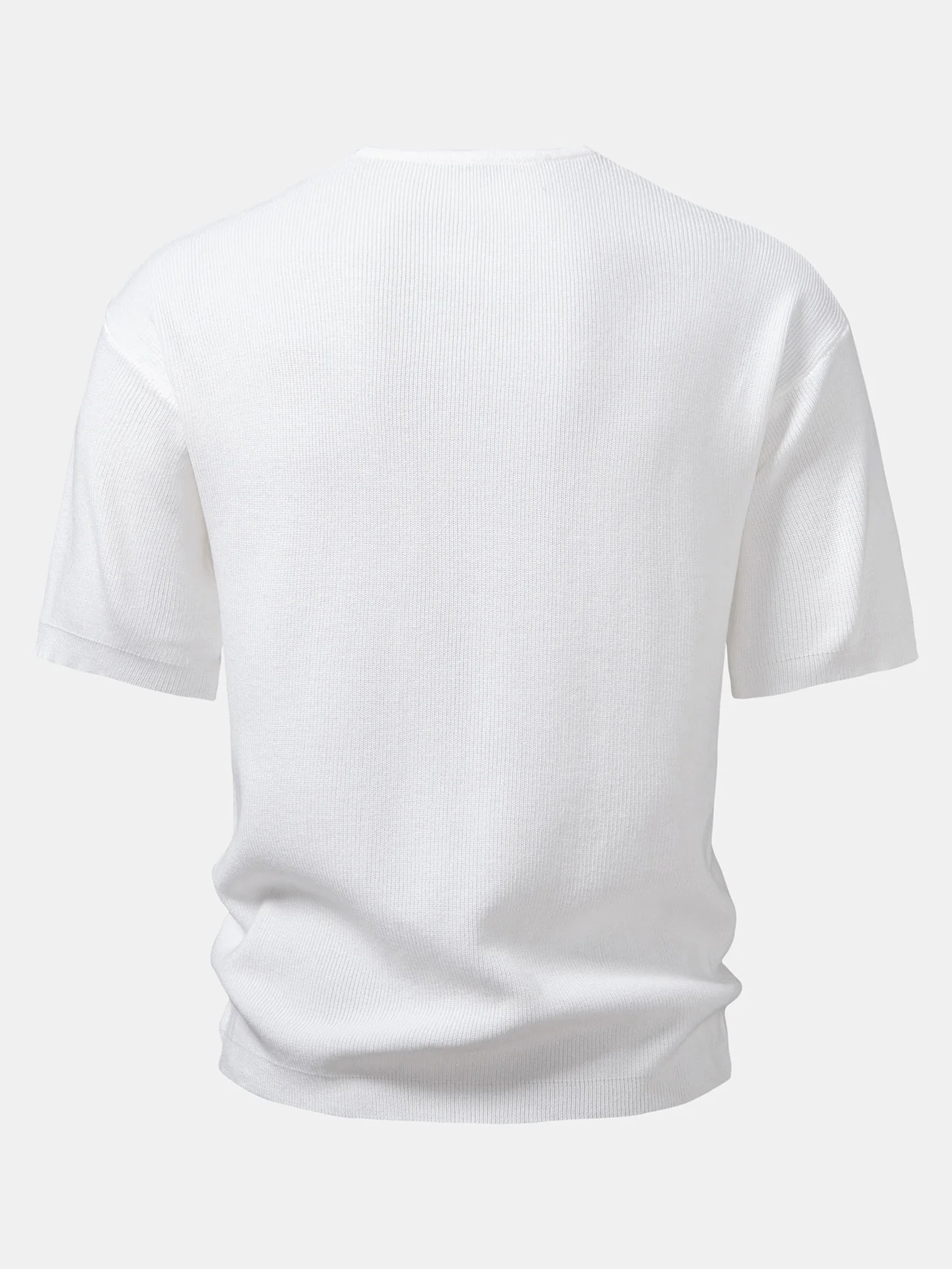 Drop-Shoulder Strick V-Ausschnitt T-Shirt - Image 2