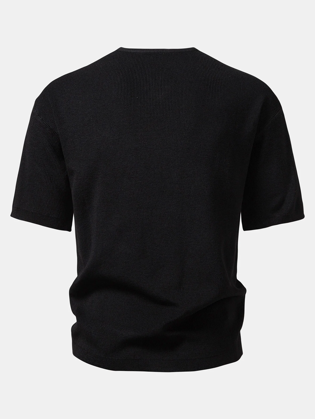 Drop-Shoulder Strick V-Ausschnitt T-Shirt - Image 4