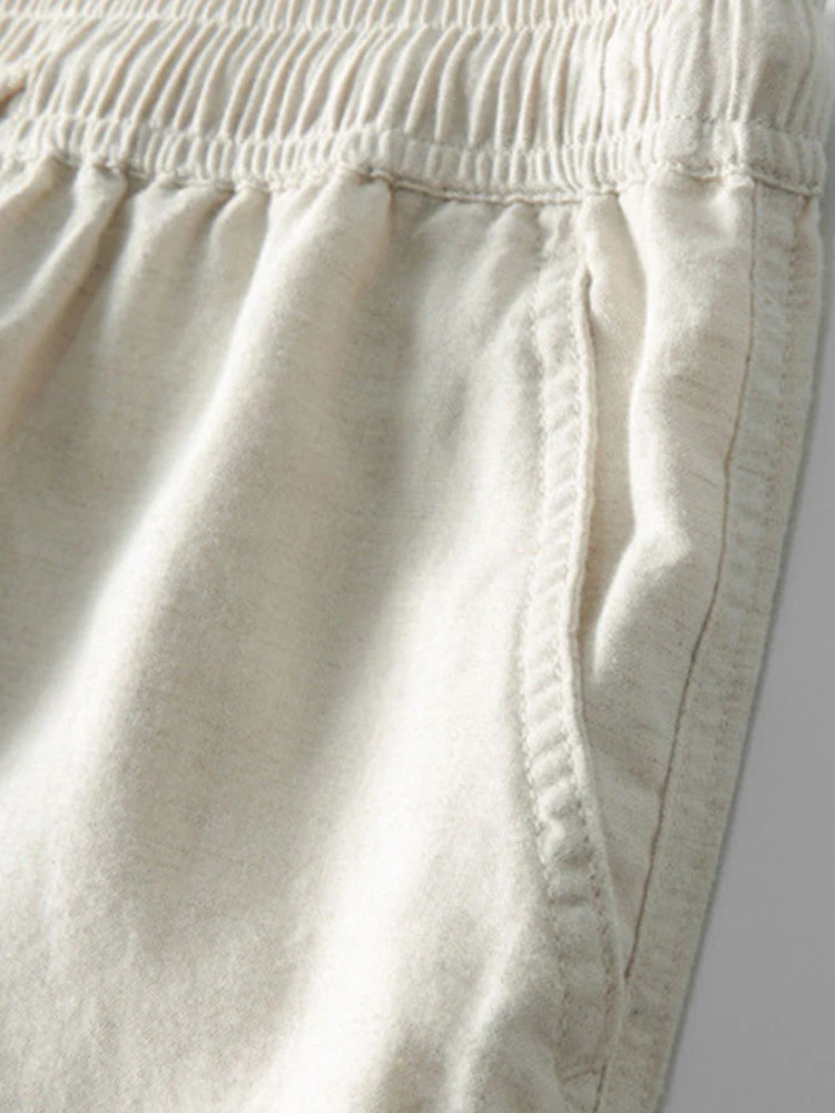 Oversize Schulter Streifen Häkelshirt & Leinenhose mit geradem Bein - Image 15