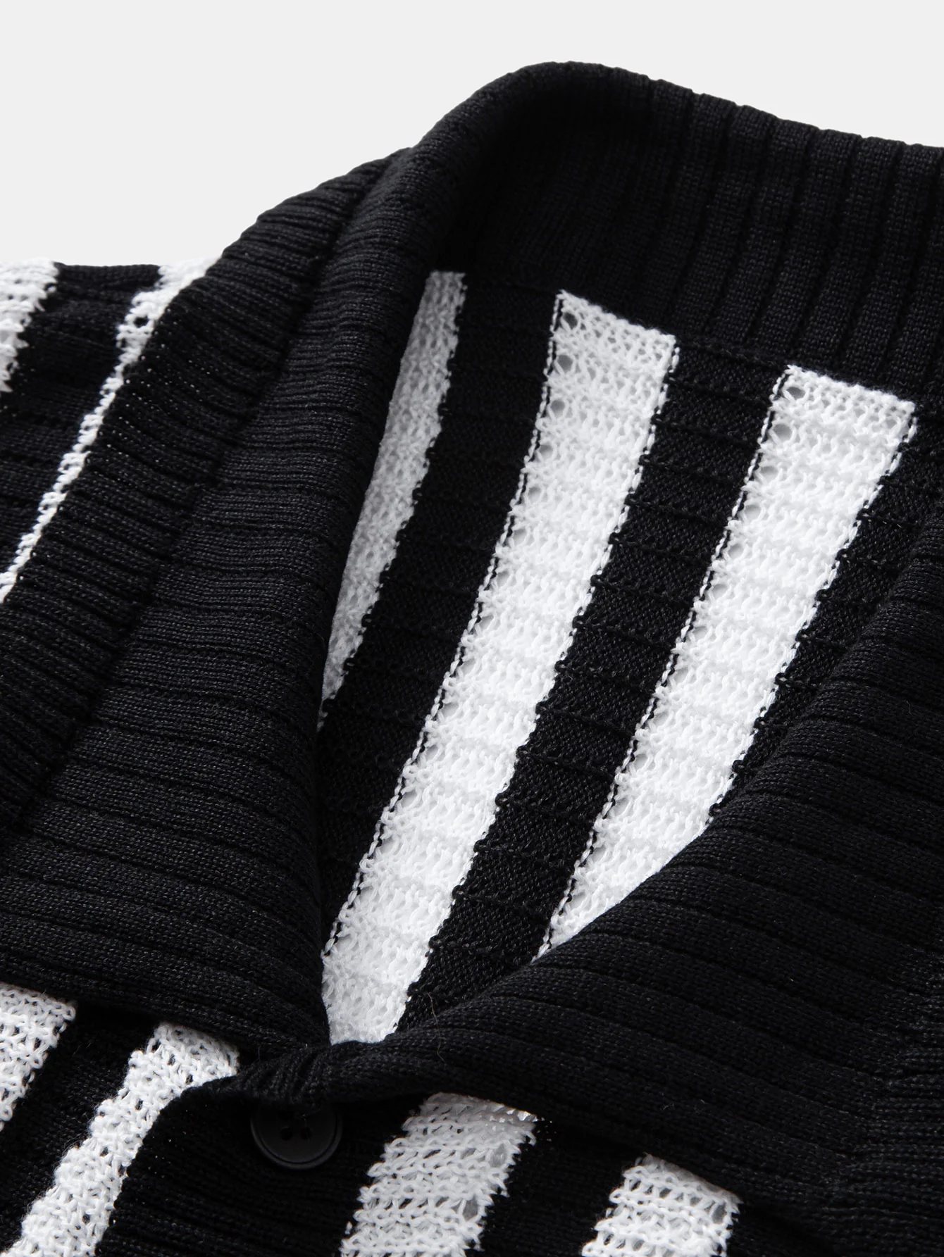 Oversize Schulter Streifen Häkelshirt - Image 7