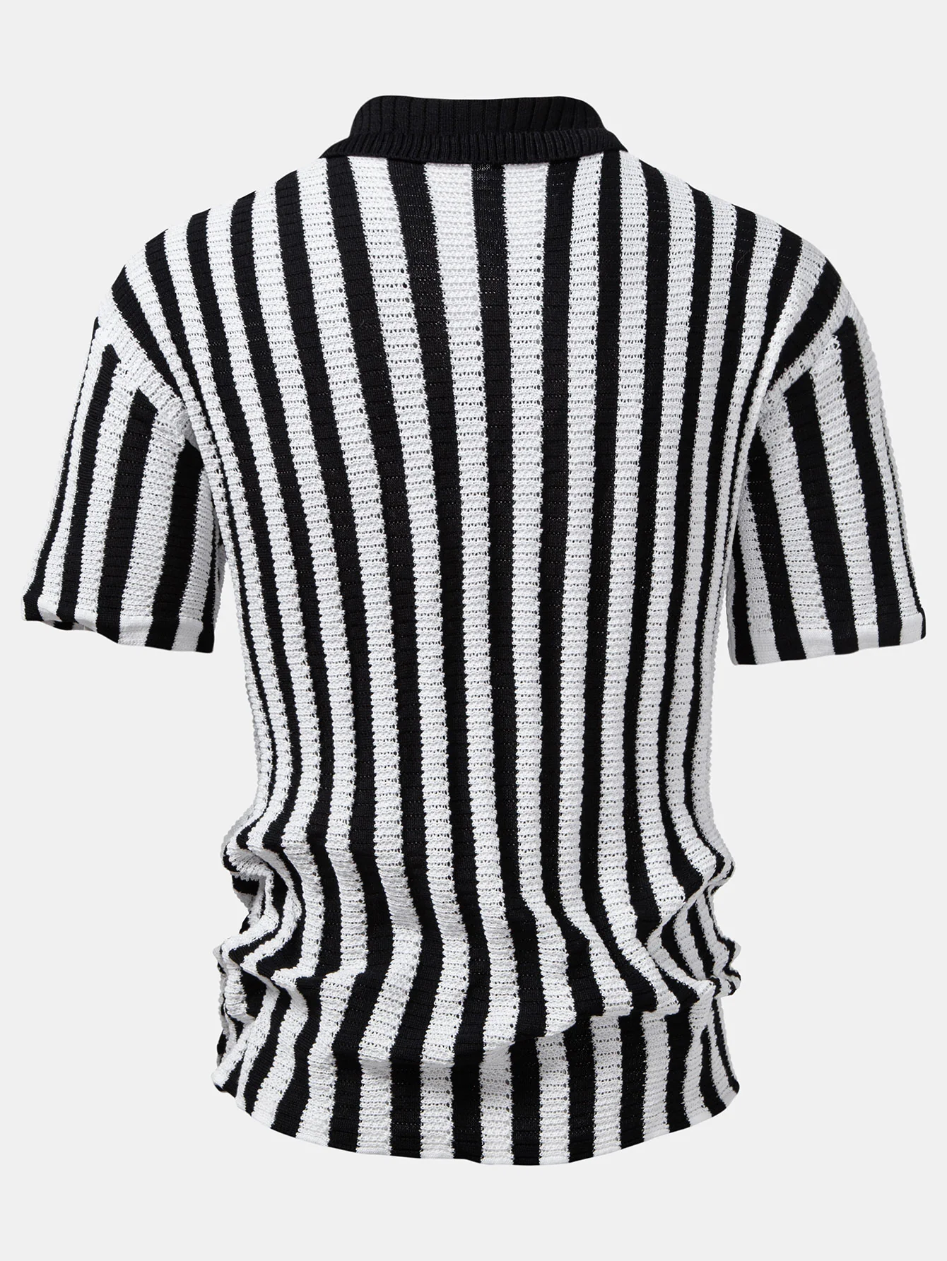 Oversize Schulter Streifen Häkelshirt - Image 4