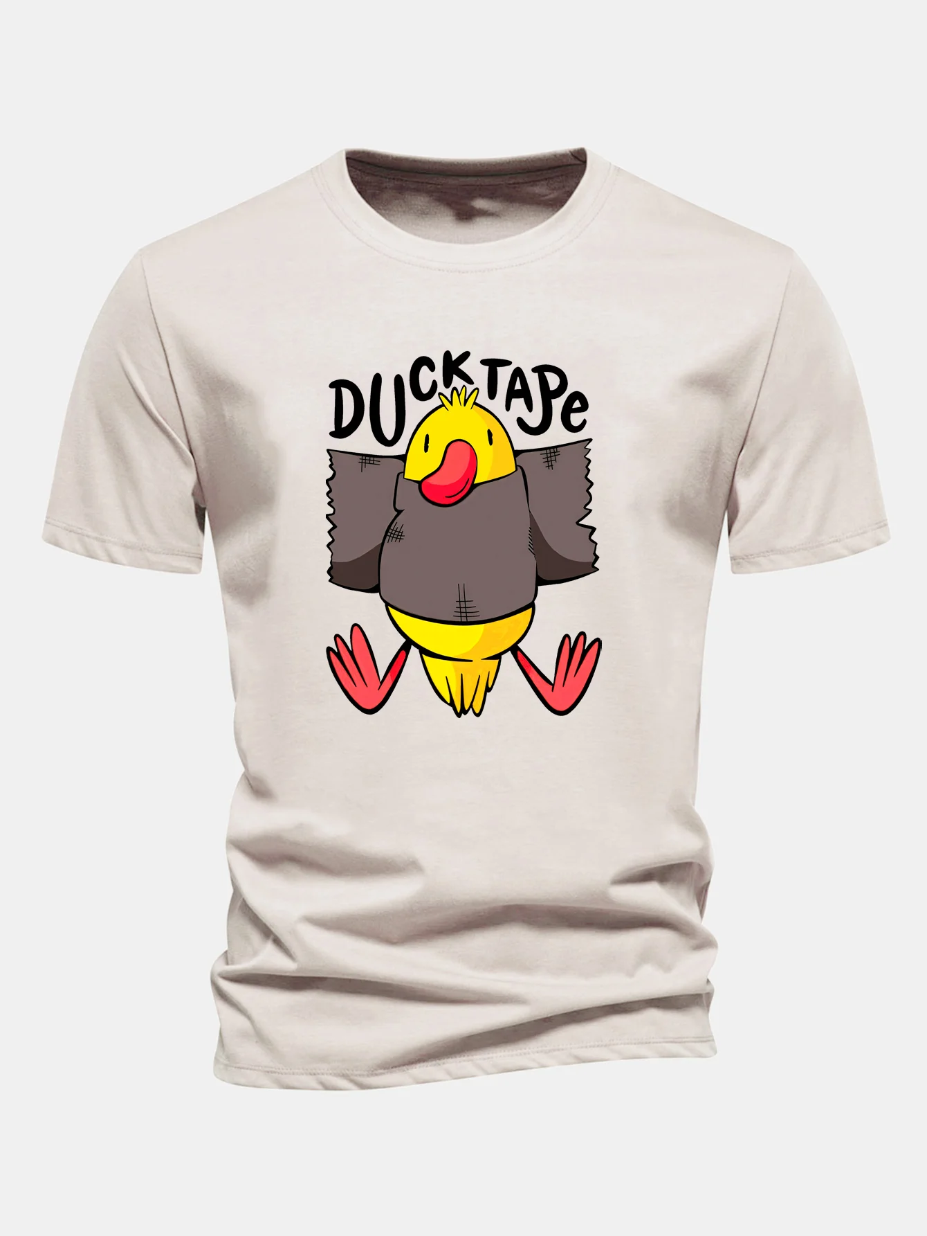 Duck Tape Print Cotton T-Shirt - Image 3