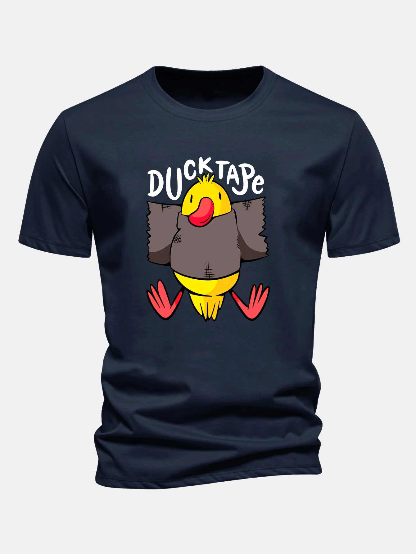 Duck Tape Print Cotton T-Shirt - Image 6