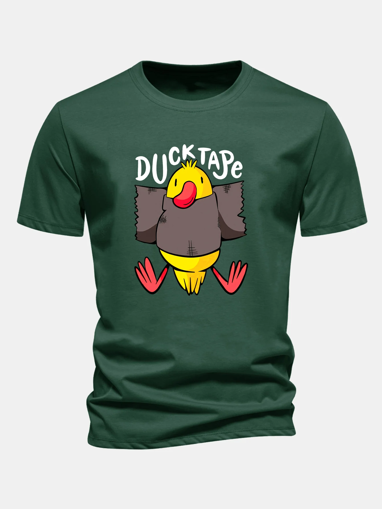 Duck Tape Print Cotton T-Shirt - Image 8