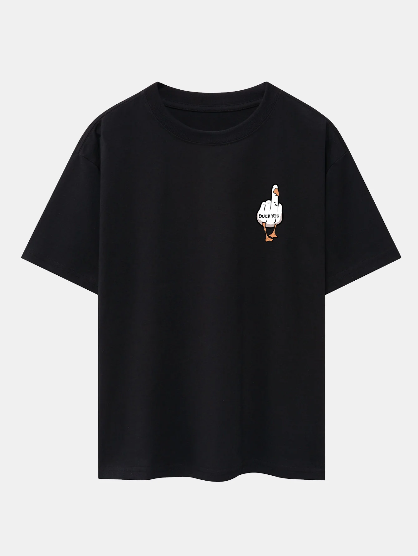 Duck You Print Oversize T-Shirt mit überschnittenen Schultern