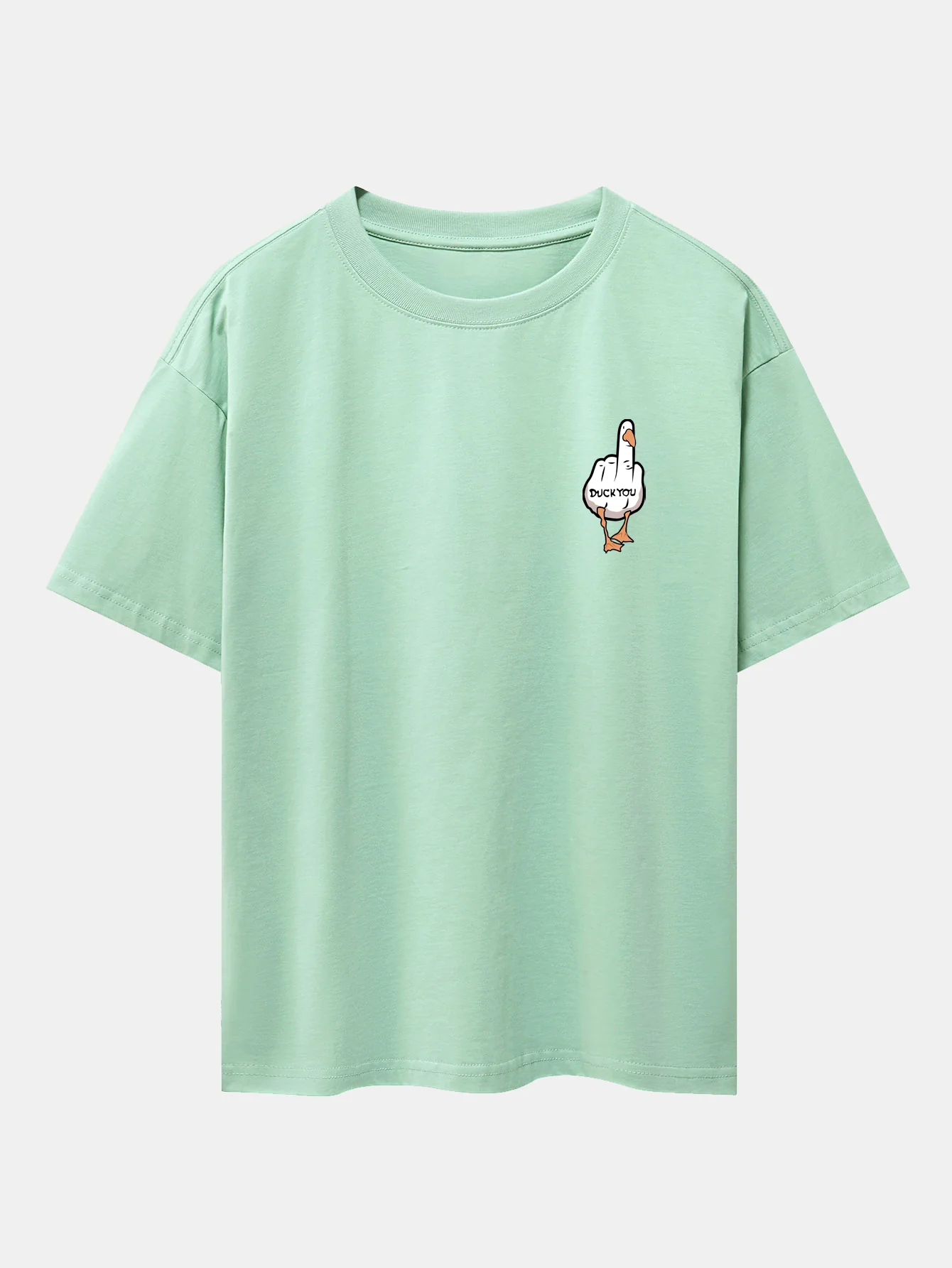 Duck You Print Oversize T-Shirt mit überschnittenen Schultern - Image 10
