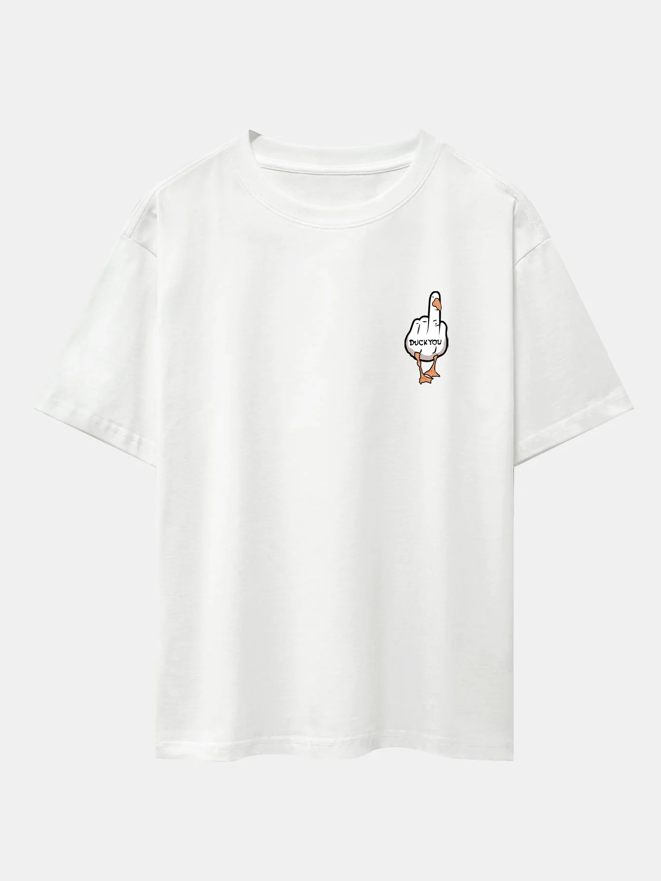 Duck You Print Oversize T-Shirt mit überschnittenen Schultern - Image 11