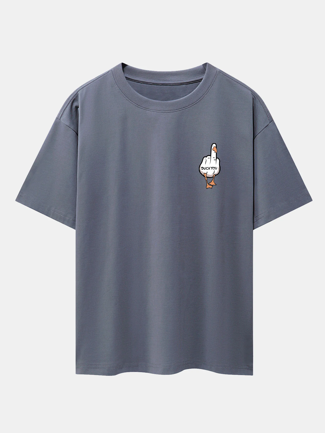 Duck You Print Oversize T-Shirt mit überschnittenen Schultern - Image 4