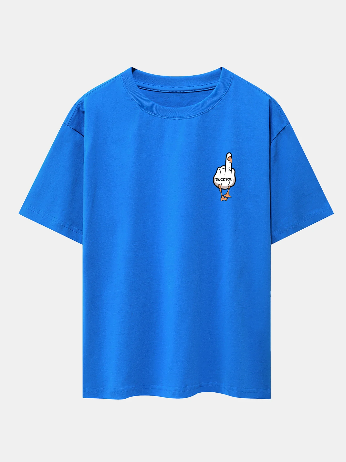 Duck You Print Oversize T-Shirt mit überschnittenen Schultern - Image 5
