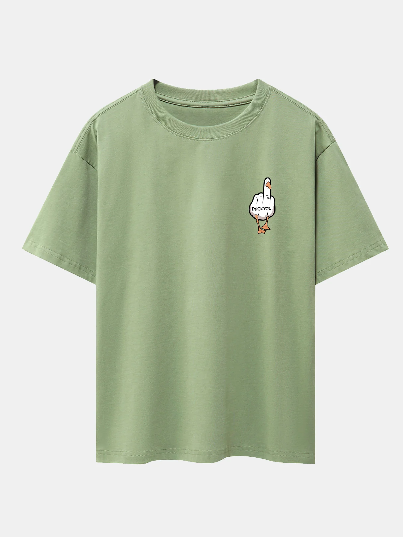Duck You Print Oversize T-Shirt mit überschnittenen Schultern - Image 6