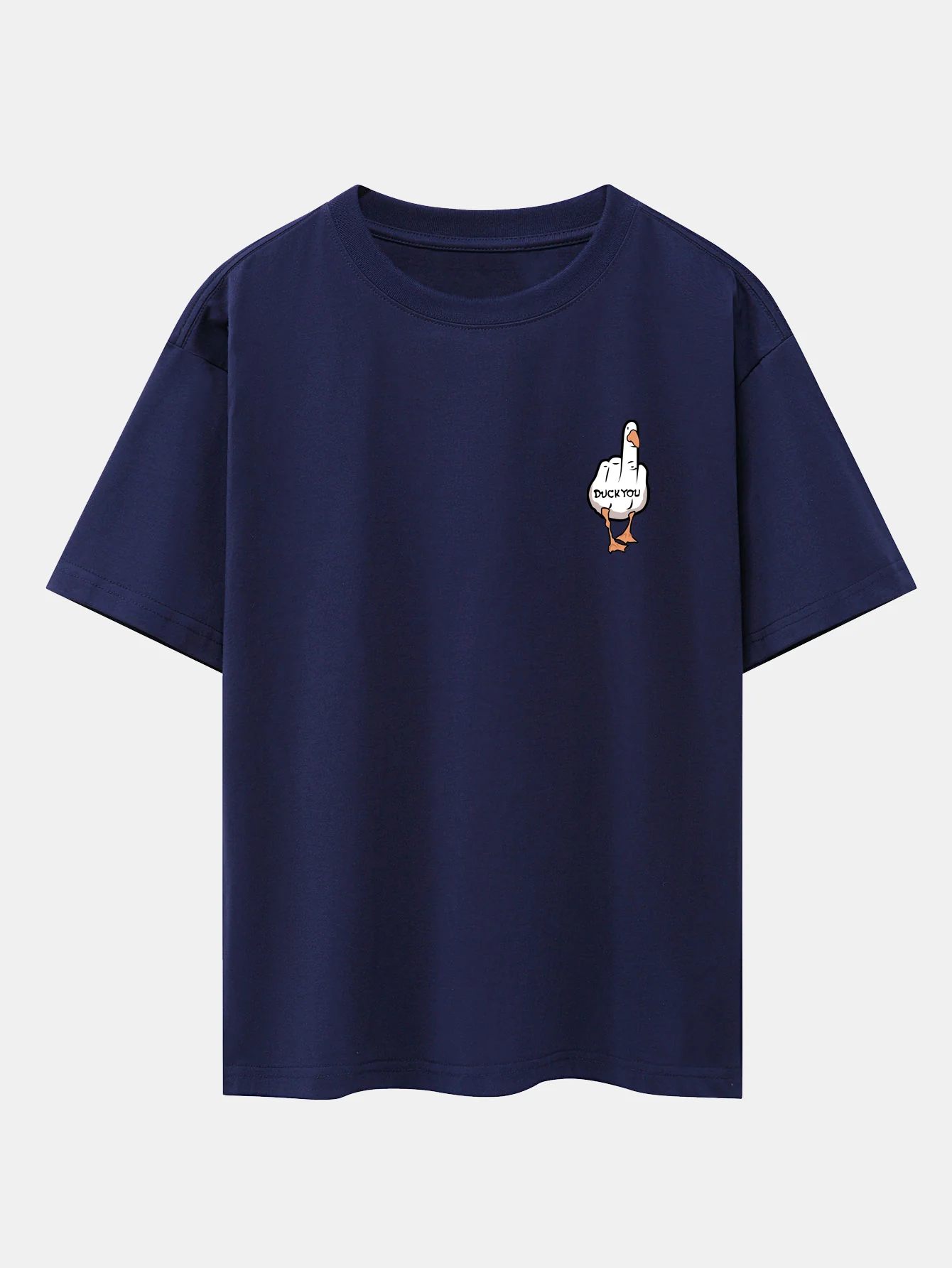 Duck You Print Oversize T-Shirt mit überschnittenen Schultern - Image 8