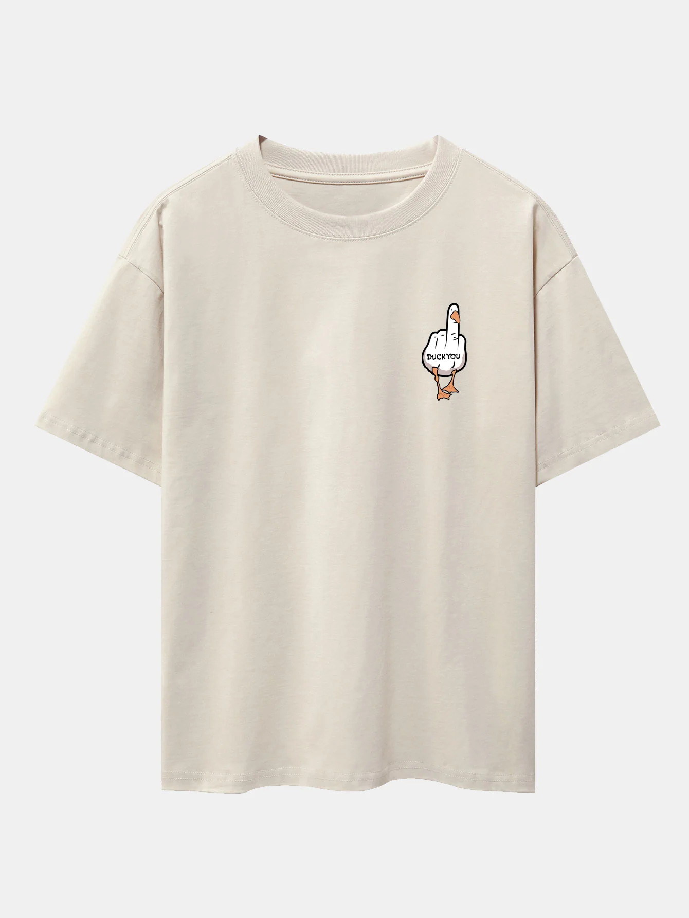 Duck You Print Oversize T-Shirt mit überschnittenen Schultern - Image 9