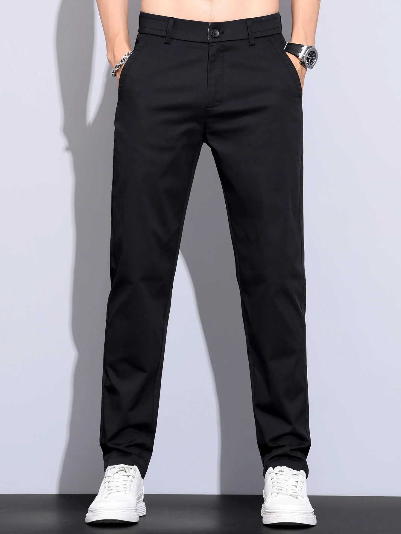 Elastische Taille Gerade Bein Hose - Image 11