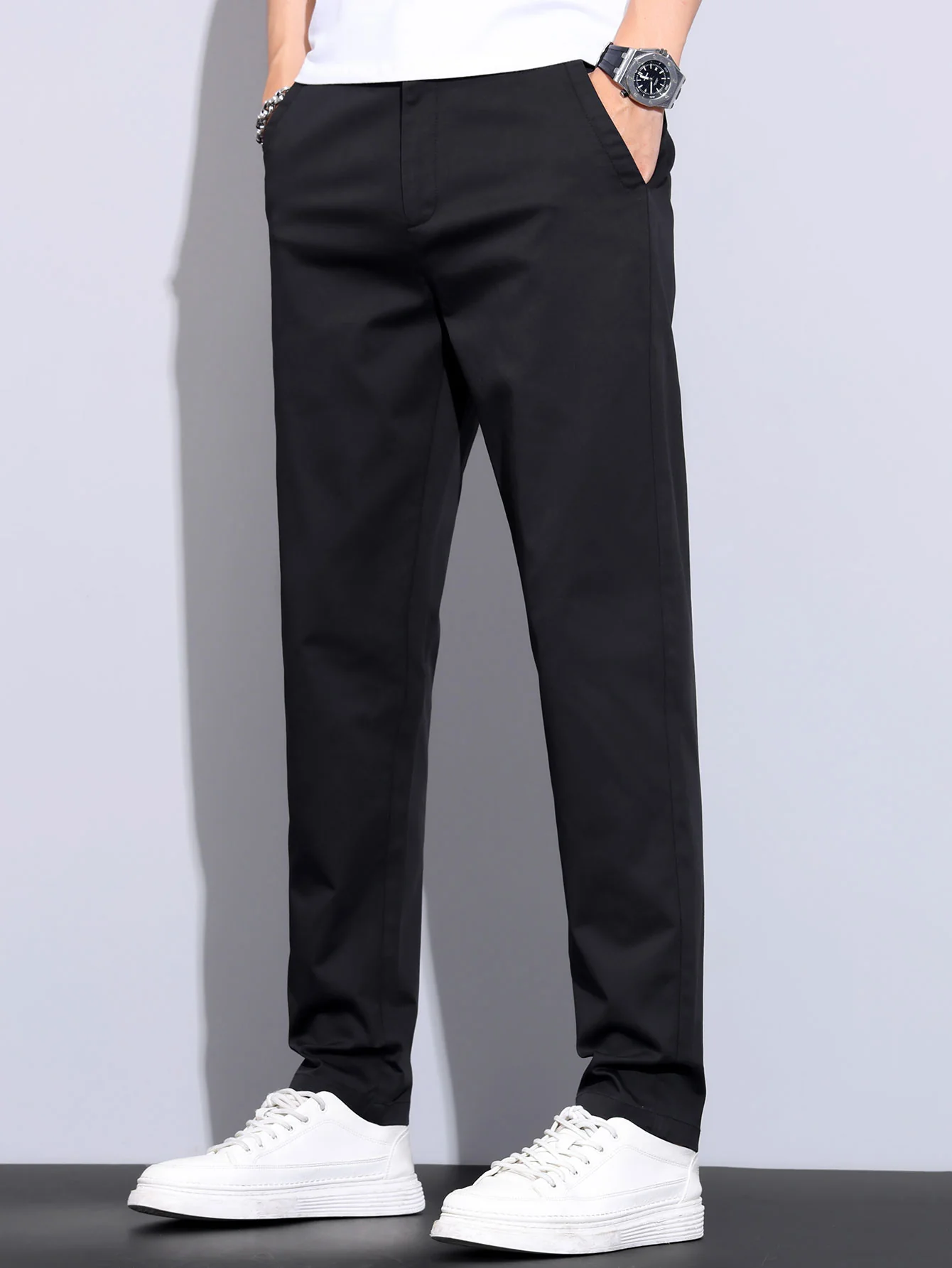 Elastische Taille Gerade Bein Hose - Image 12