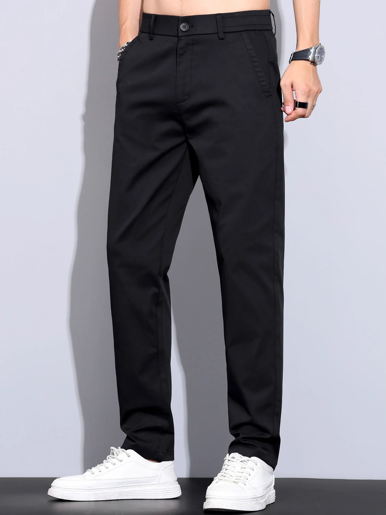 Elastische Taille Gerade Bein Hose - Image 13
