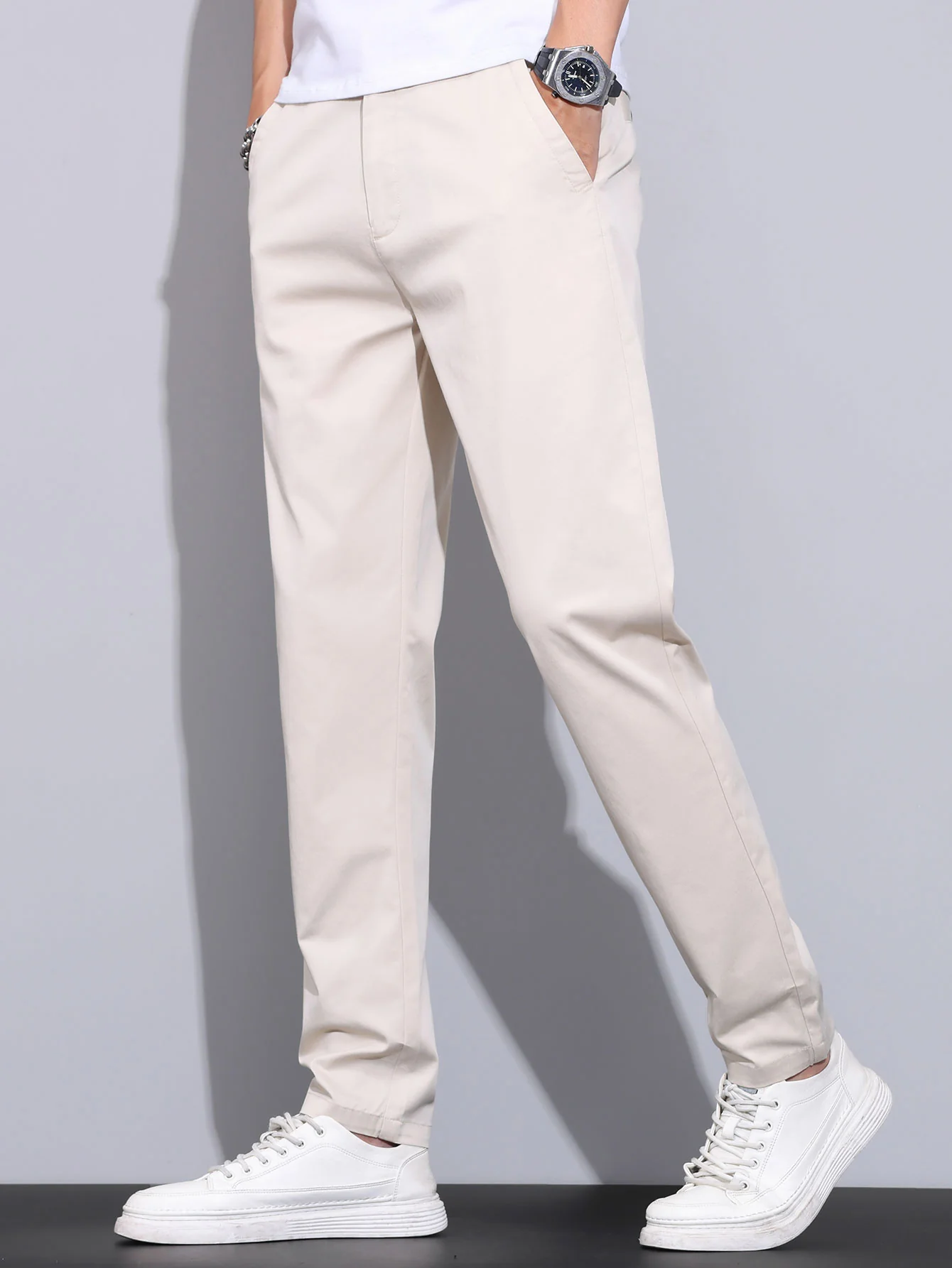 Elastische Taille Gerade Bein Hose - Image 3