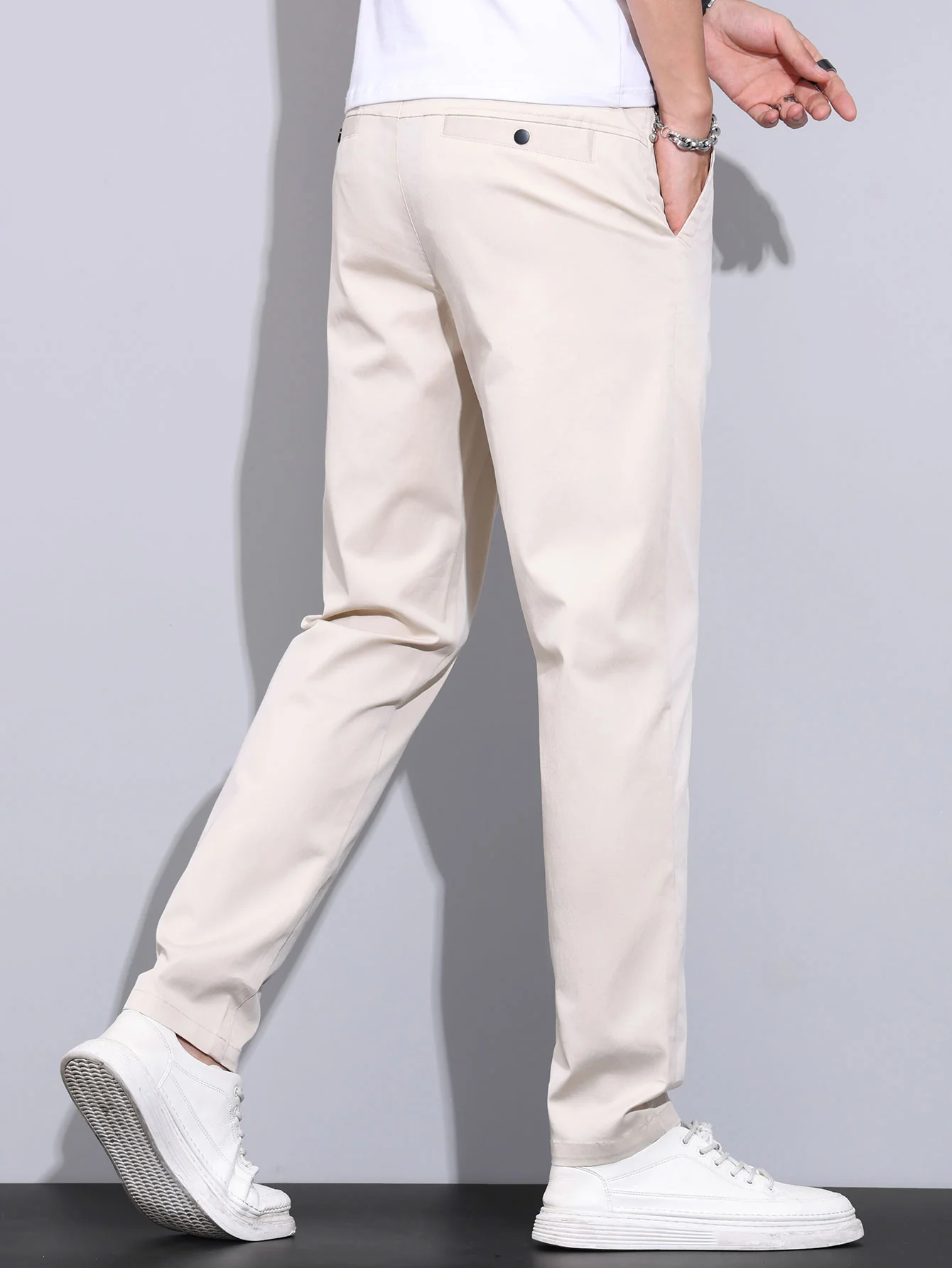 Elastische Taille Gerade Bein Hose - Image 4