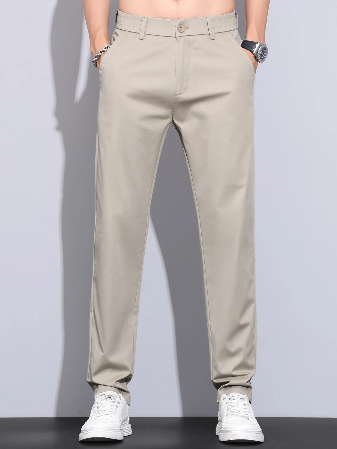 Elastische Taille Gerade Bein Hose - Image 6