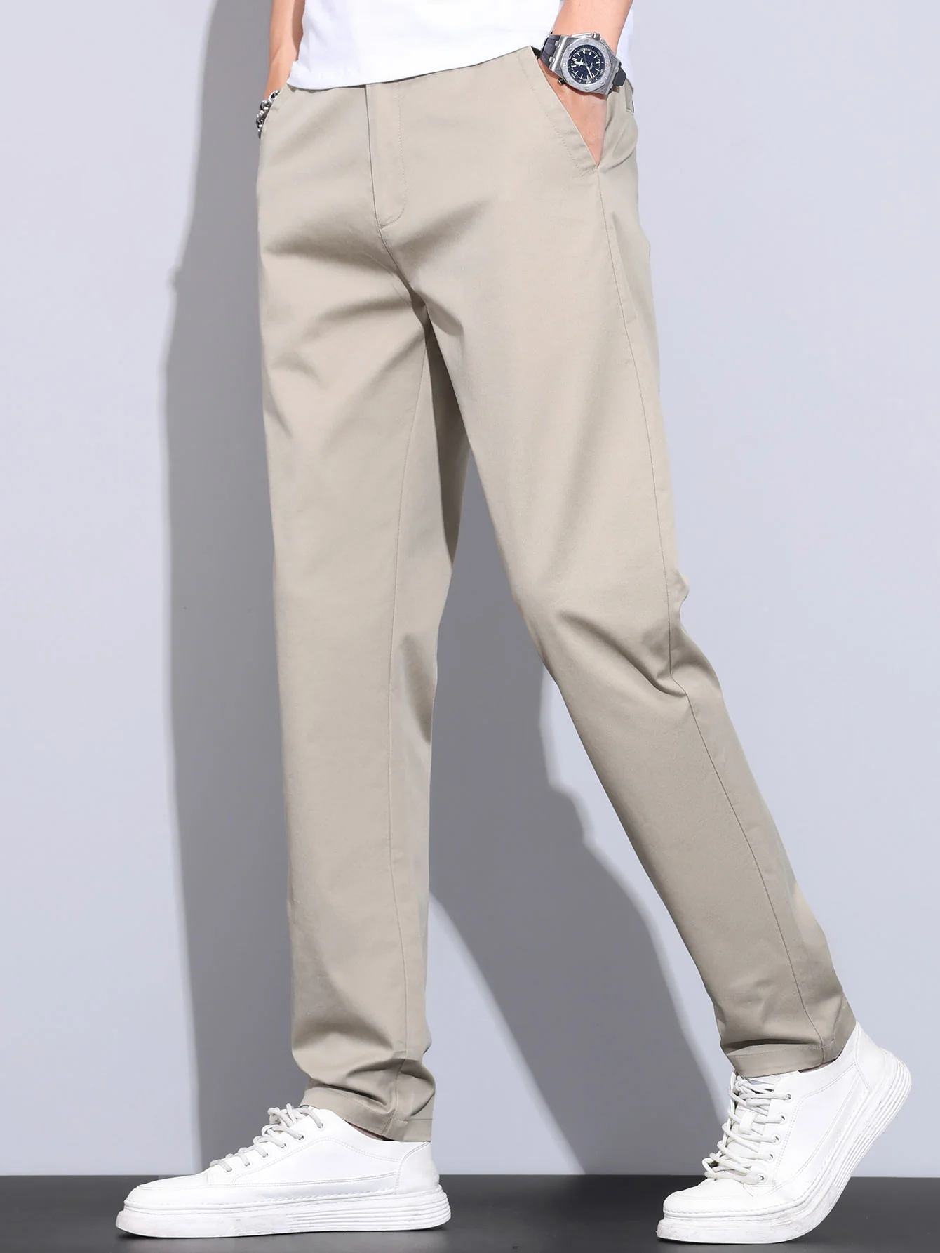 Elastische Taille Gerade Bein Hose - Image 8