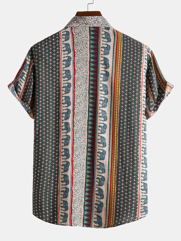 Elefanten Geometrischer Druck Hemd - Image 2