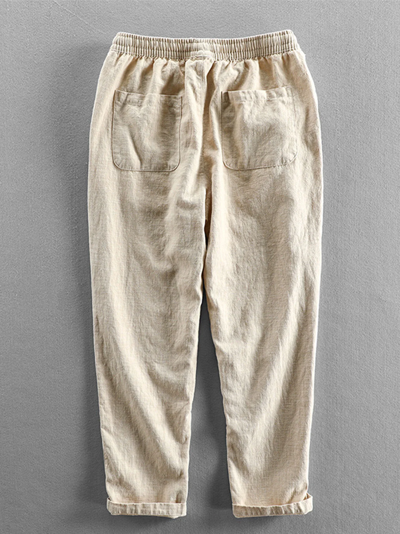 Elefanten geometrisches Druckhemd & Leinen-Baumwoll-Mix cropped Hose - Image 9