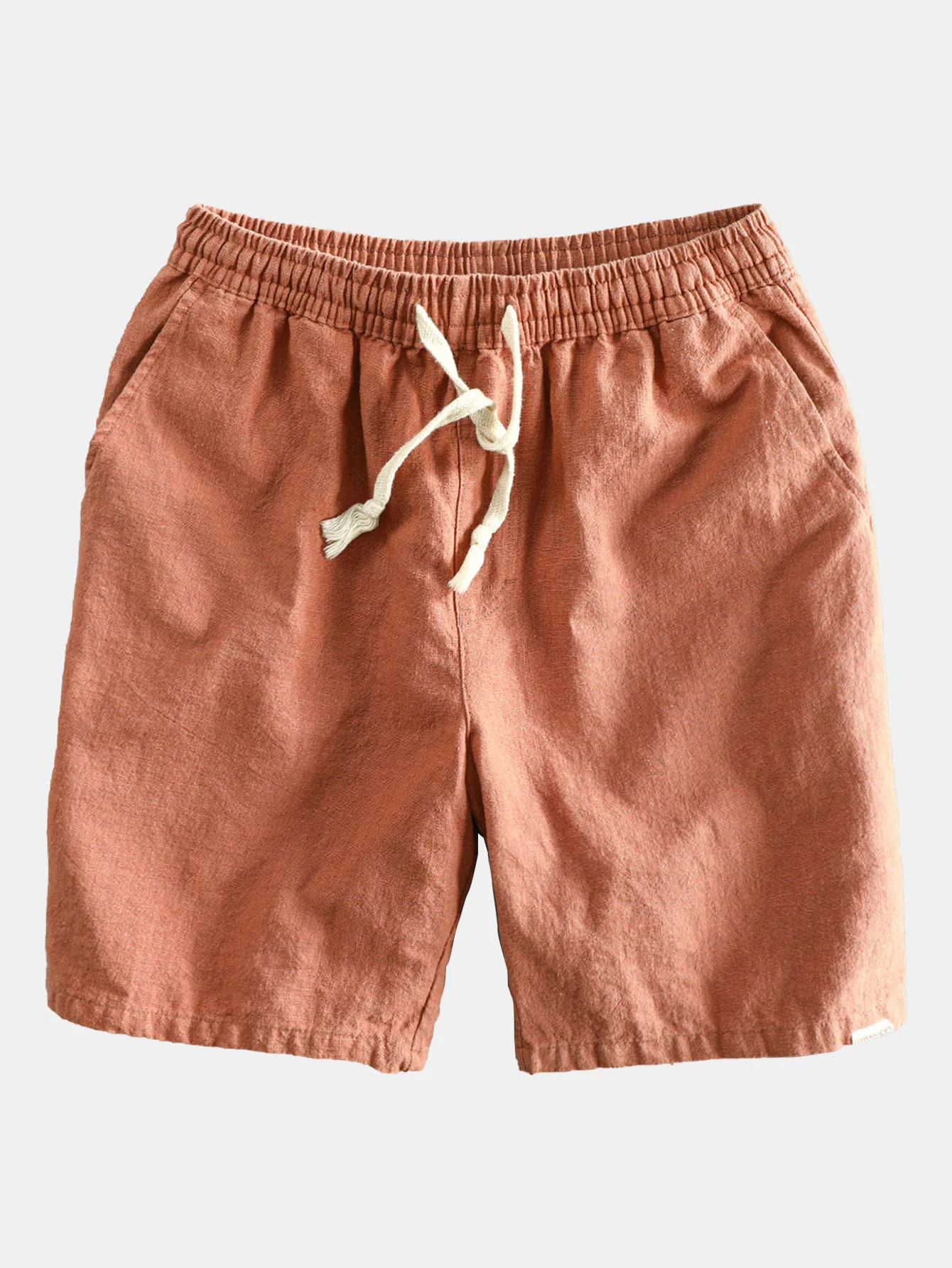 Elefanten Geometrischer Druck Hemd & Leinen Baumwoll Mischgewebe Kordelzug Shorts - Image 16