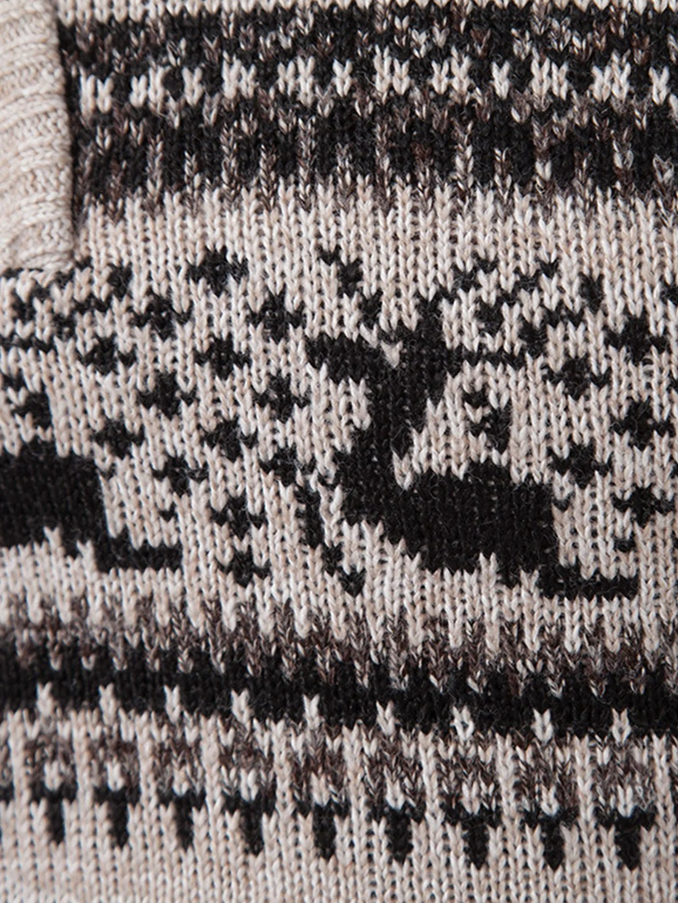 Elch Druck Viertel Reißverschluss Pullover - Image 5