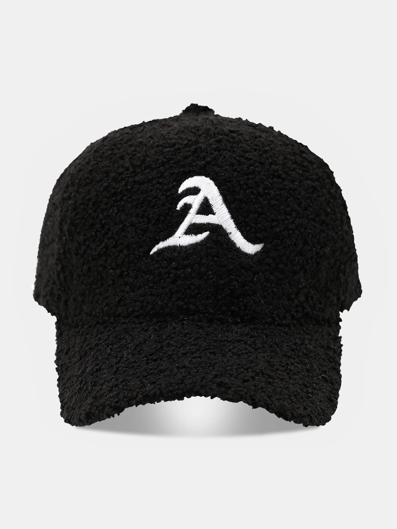 Embroidered Letter Pattern Plush Baseball Cap - Image 3