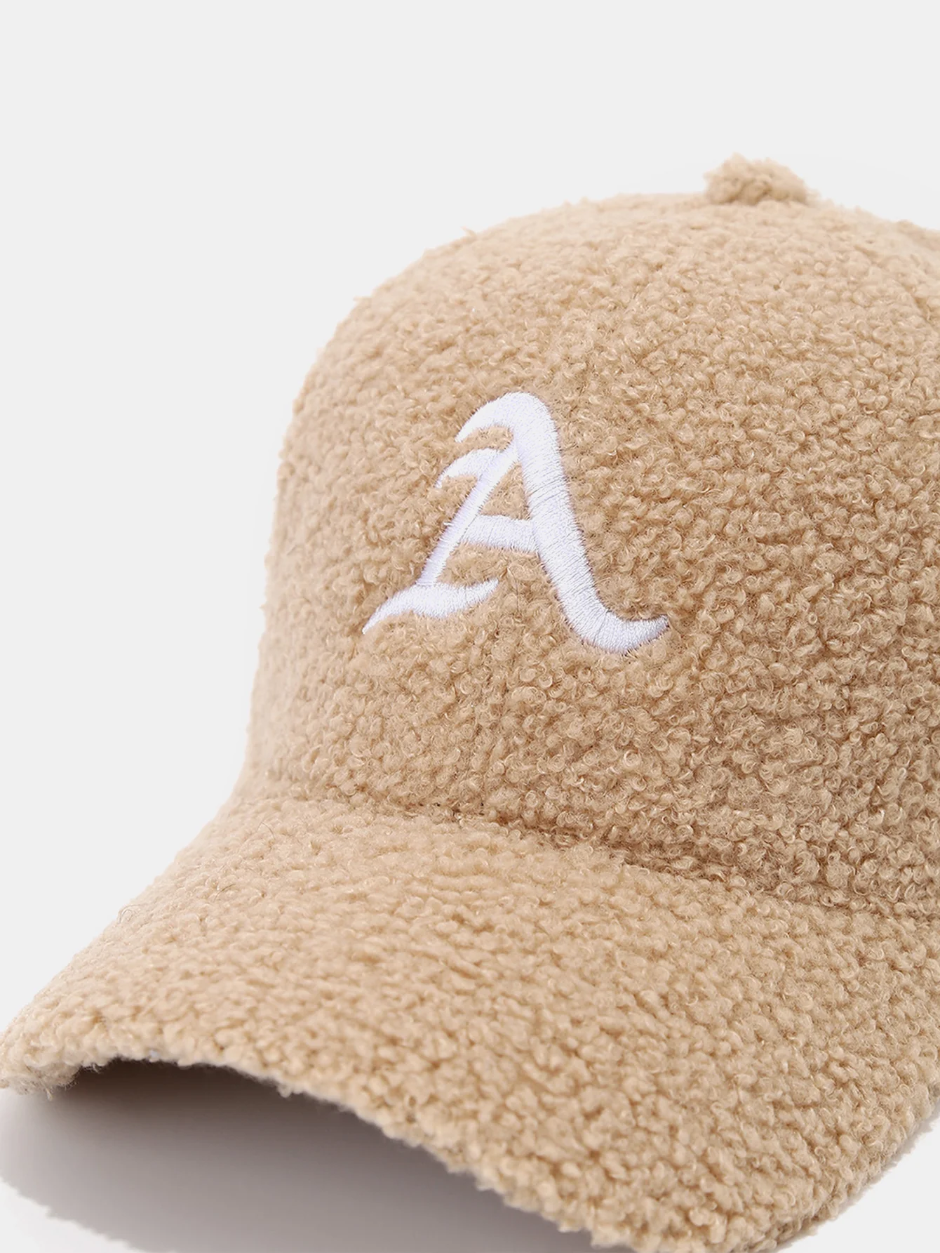 Embroidered Letter Pattern Plush Baseball Cap - Image 8