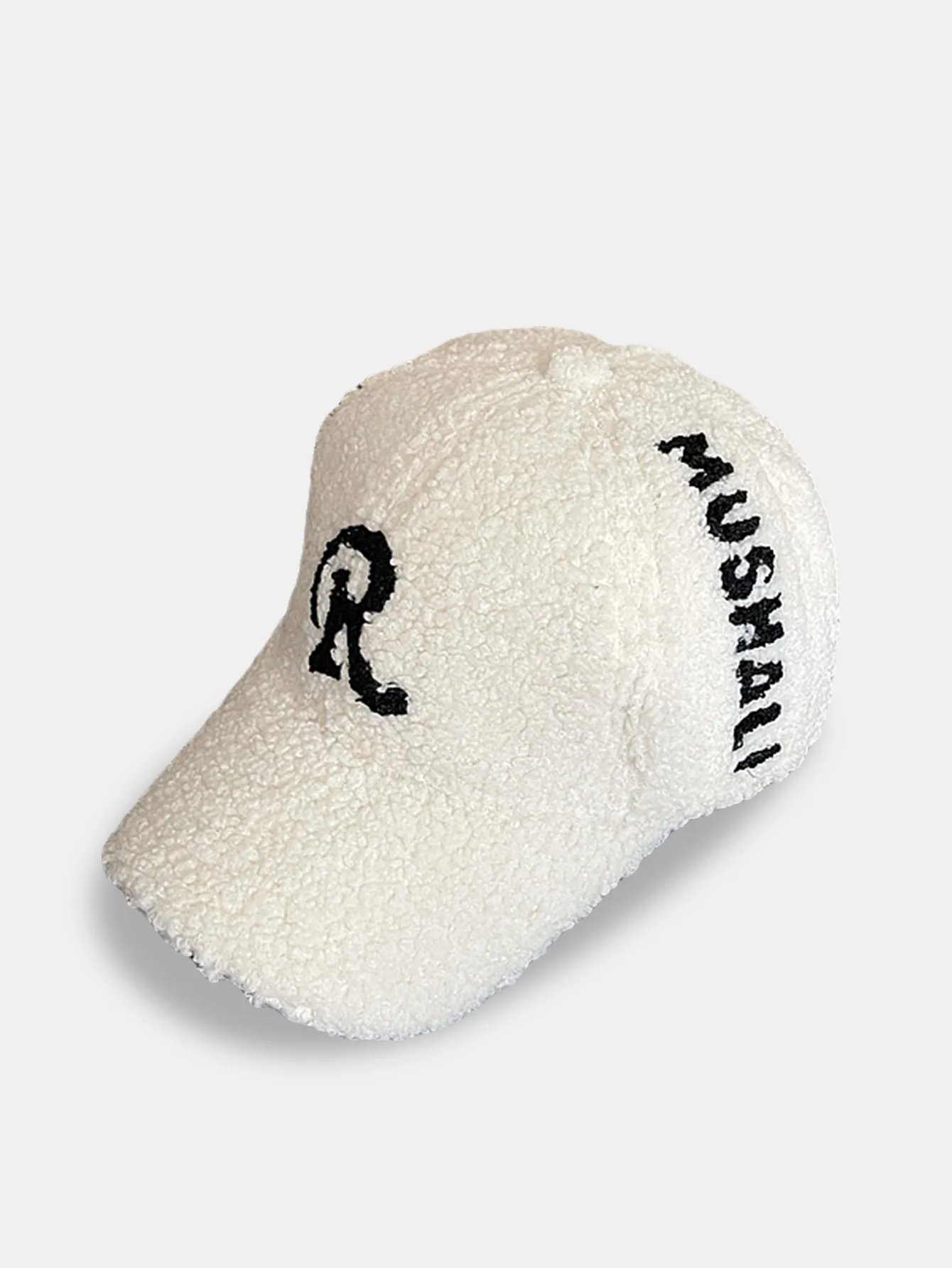 Bestickte R Dekoration Plüsch Warme Baseballkappe - Image 2