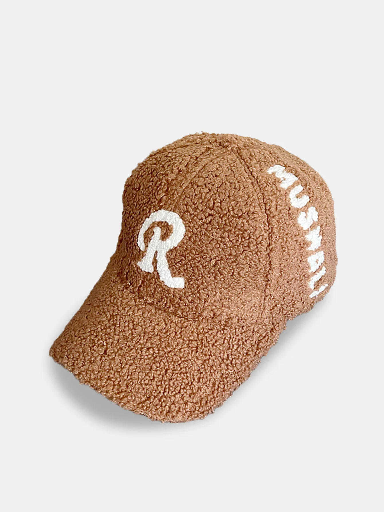 Bestickte R Dekoration Plüsch Warme Baseballkappe - Image 4