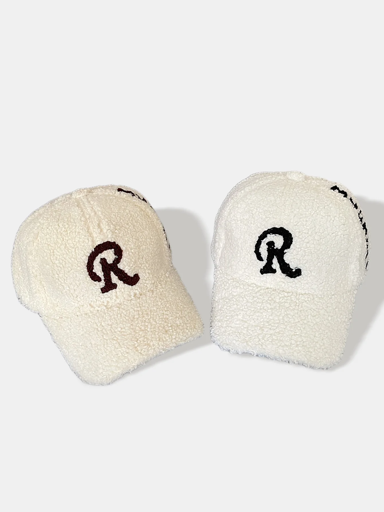 Bestickte R Dekoration Plüsch Warme Baseballkappe - Image 8