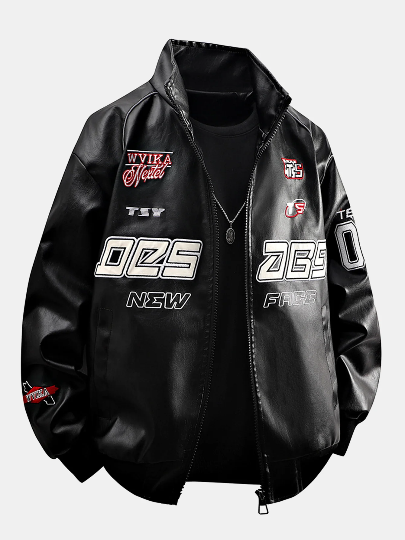 Bestickte Rennlederjacke