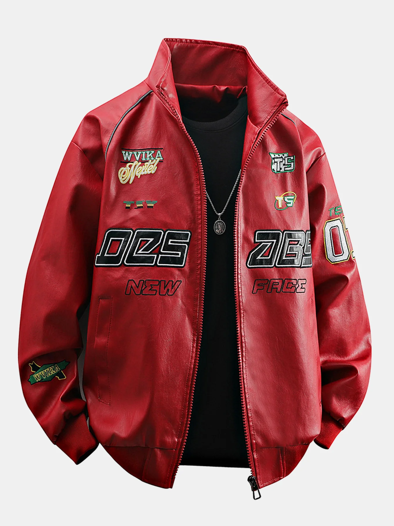Bestickte Rennlederjacke - Image 5