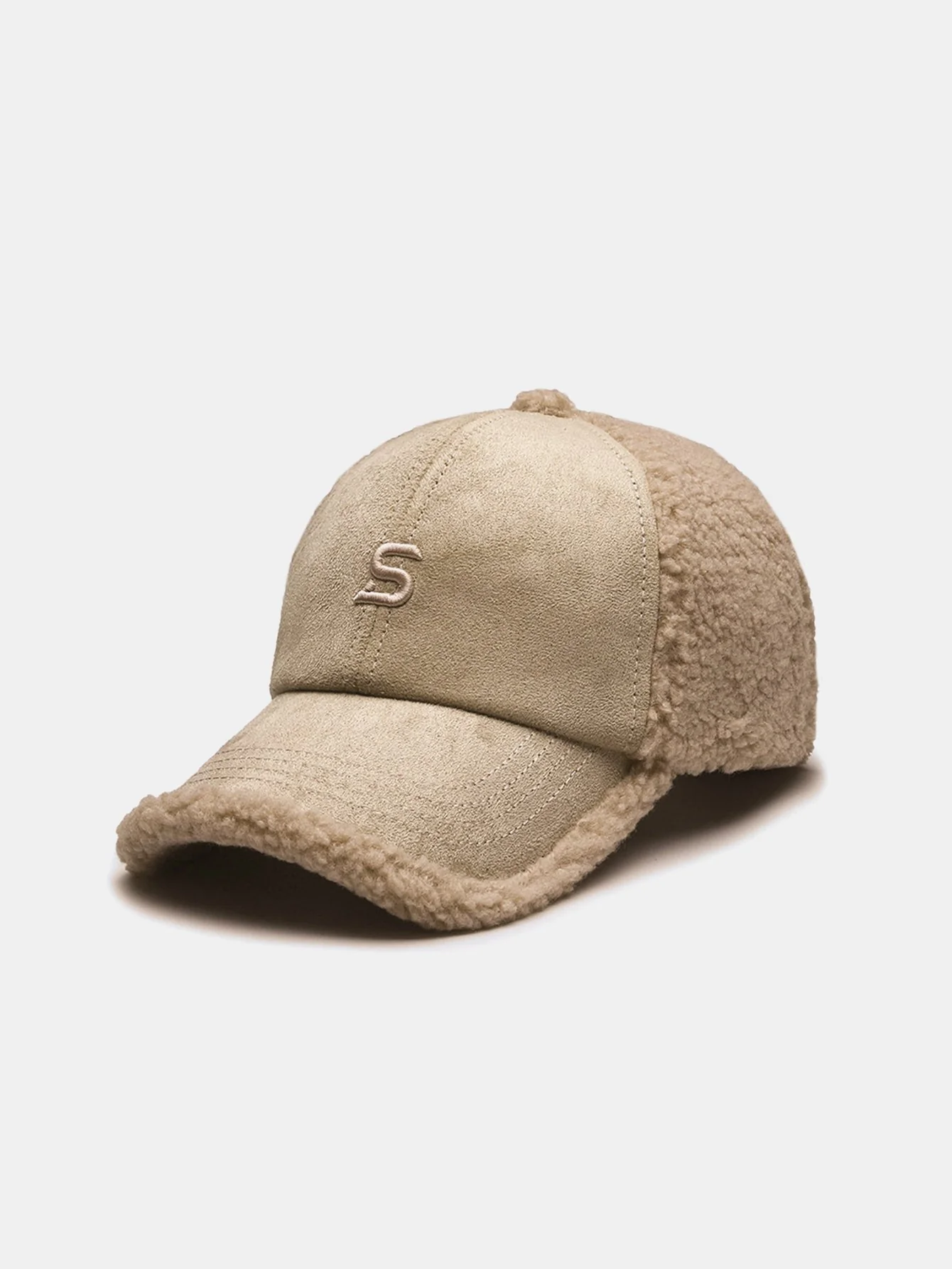 Bestickte Buchstaben Plüsch Warme Baseballmütze - Image 3