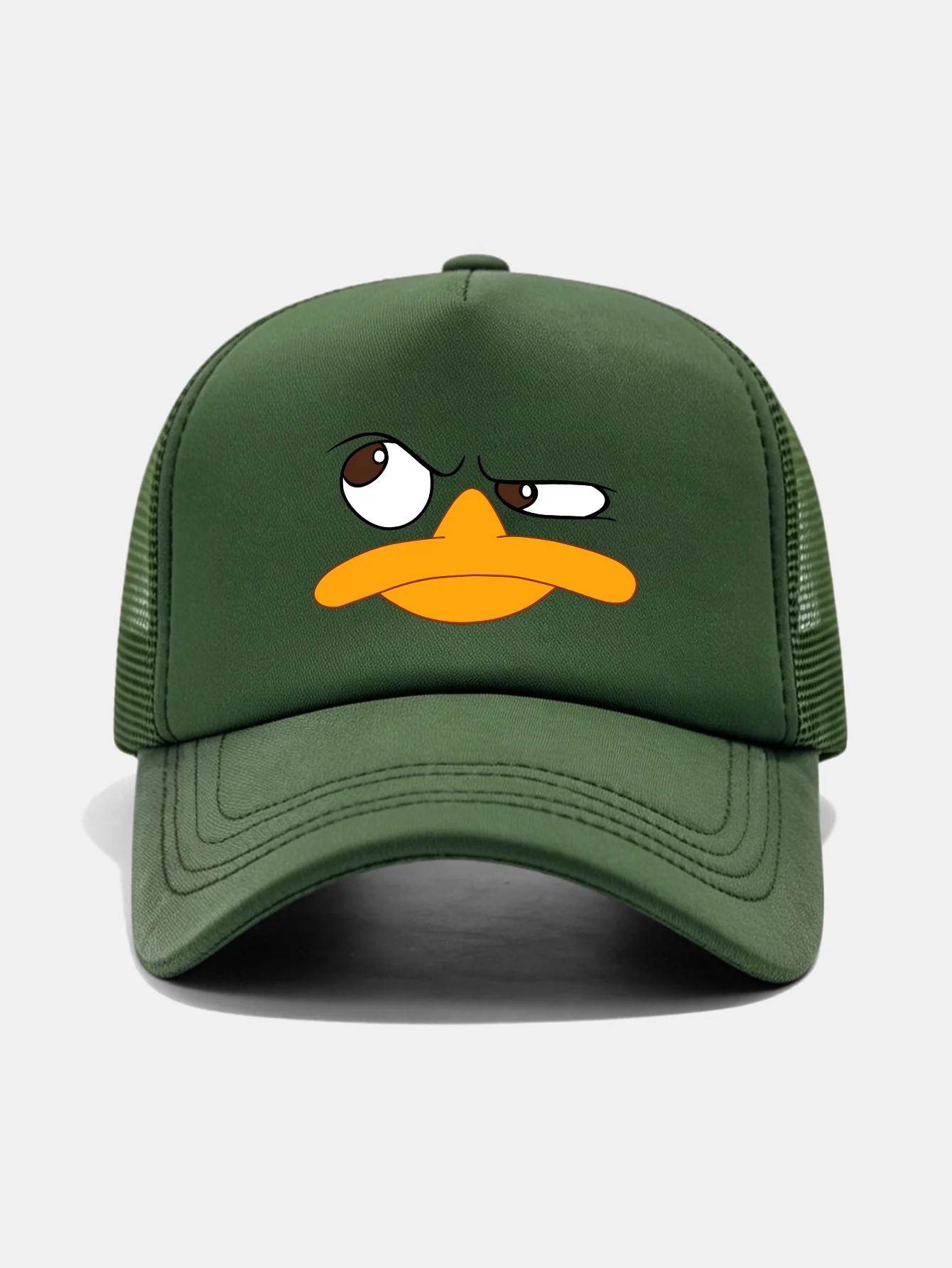 Emoji Duck Print Mesh Baseball Cap - Image 9
