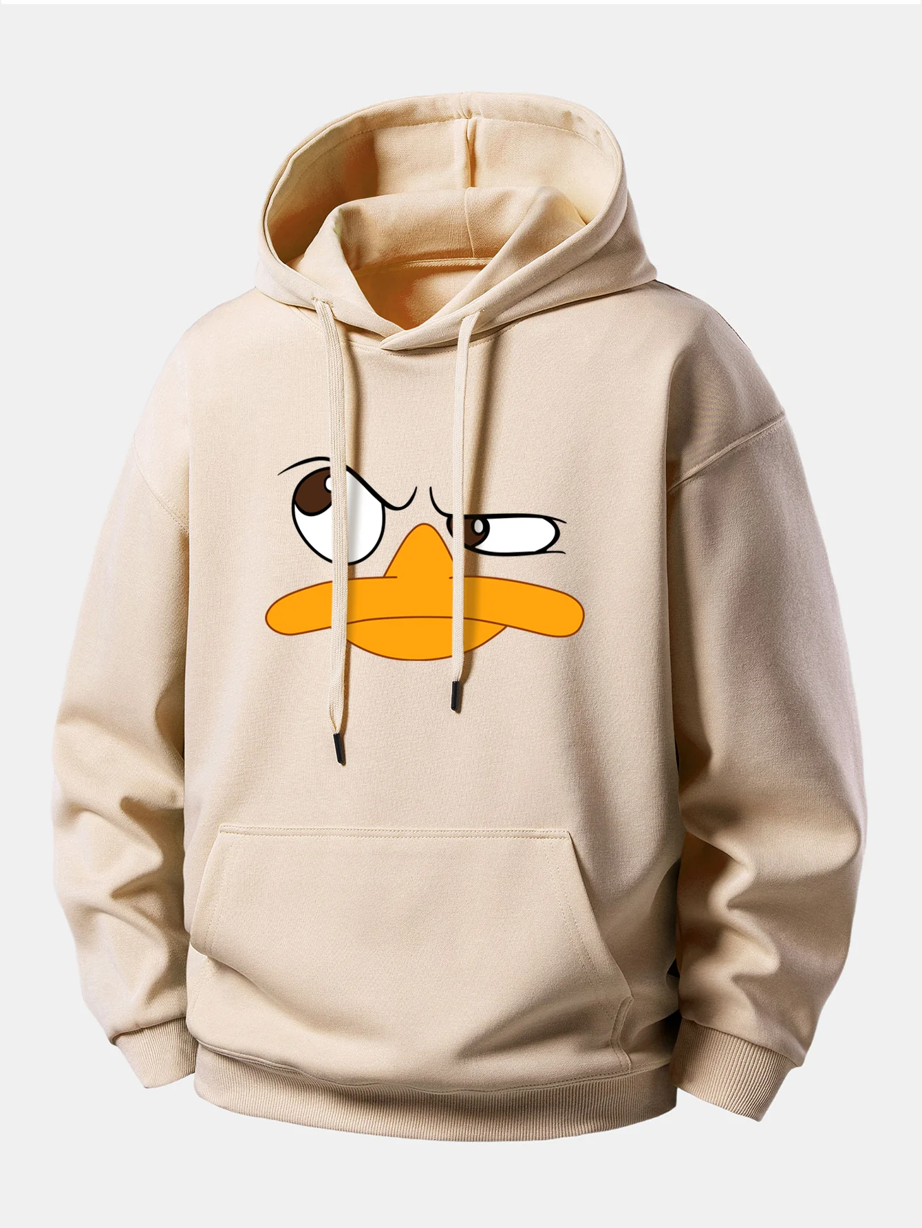 Emoji Duck Print Relax Fit Hoodie - Image 3