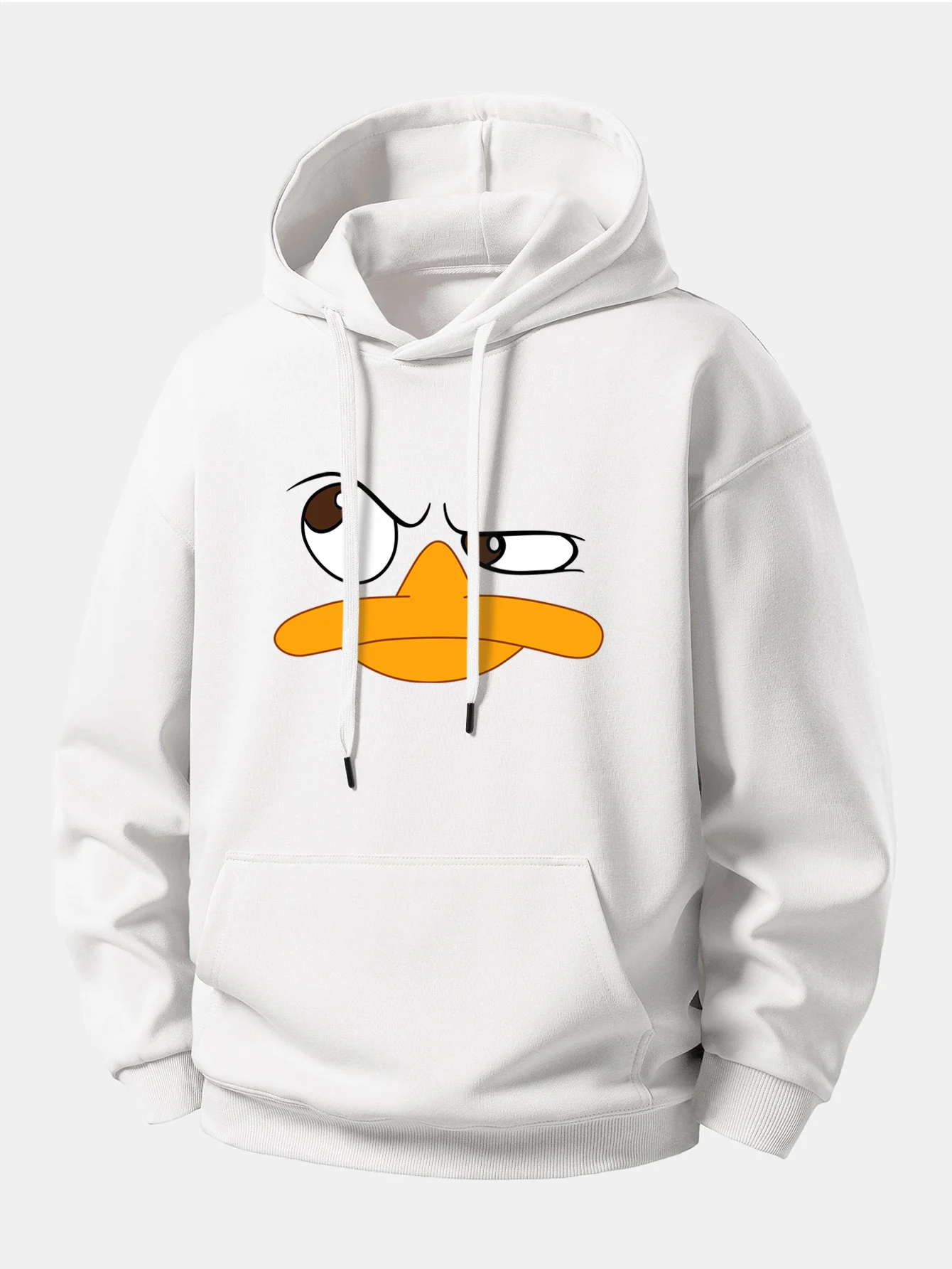 Emoji Duck Print Relax Fit Hoodie - Image 4