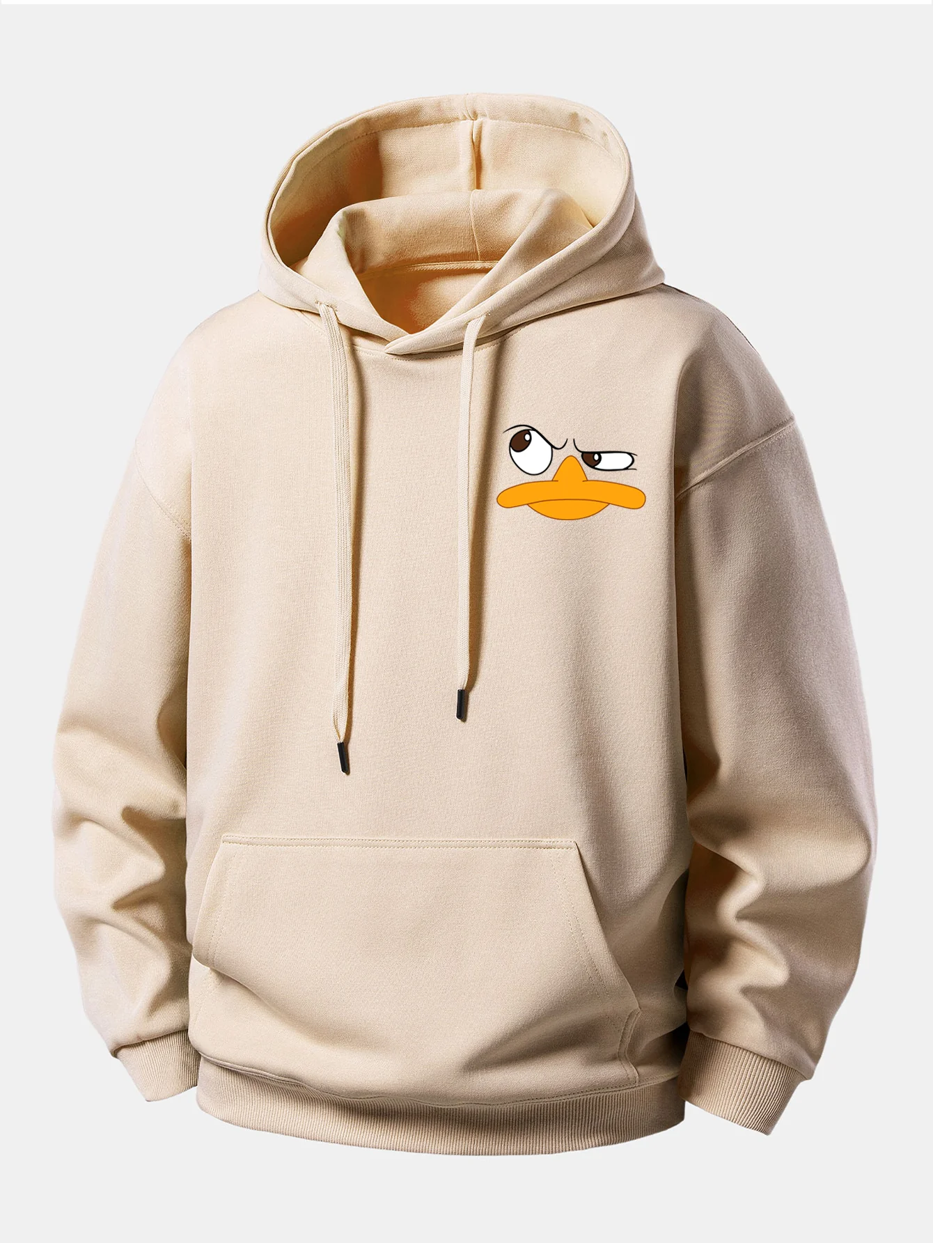 Emoji Duck Print Relax Fit Hoodie - Image 3