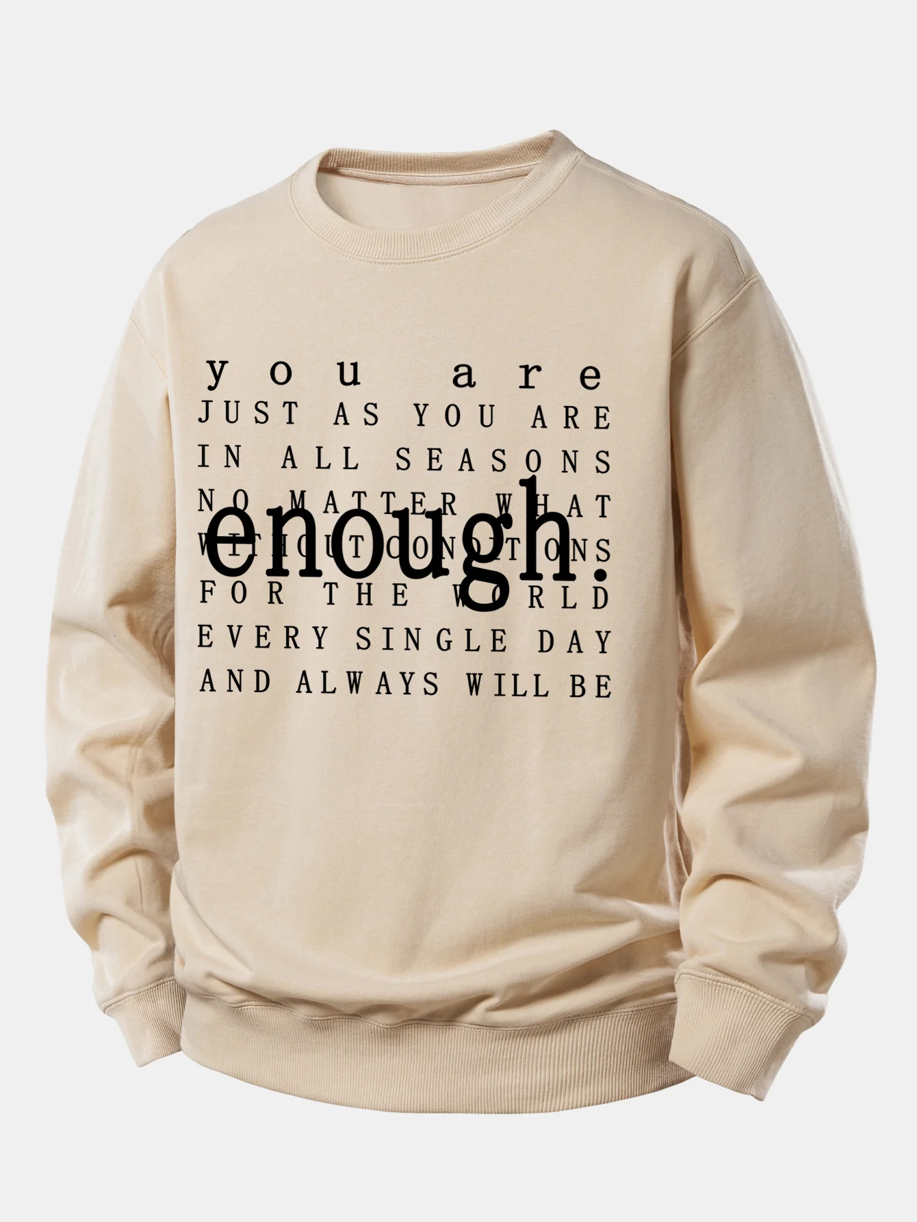 Genug Slogan Druck Entspannter Schnitt Sweatshirt