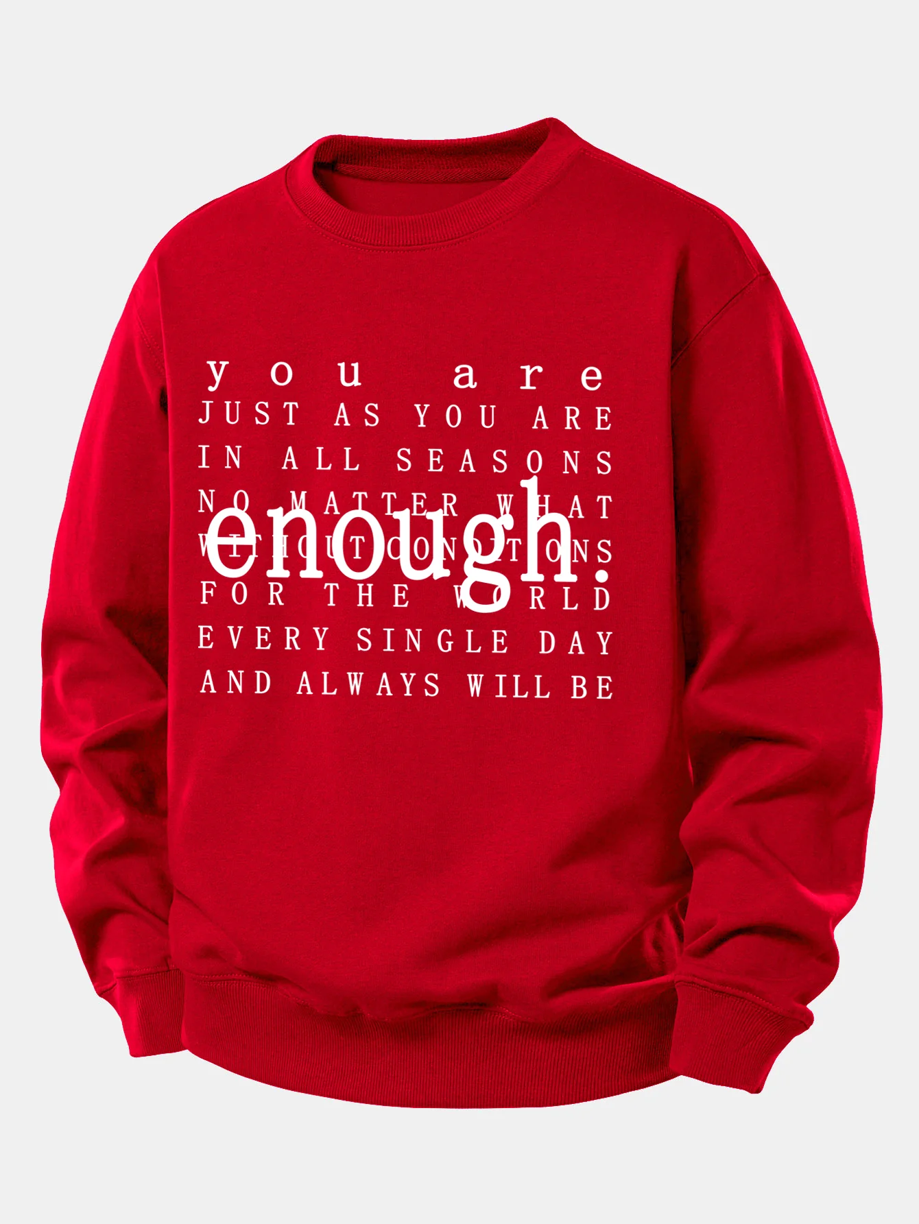 Genug Slogan Druck Entspannter Schnitt Sweatshirt - Image 10