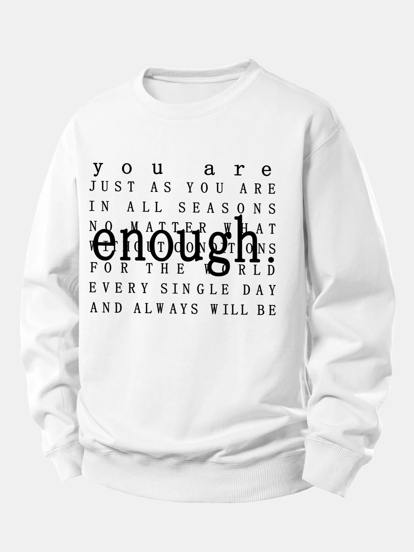 Genug Slogan Druck Entspannter Schnitt Sweatshirt - Image 2