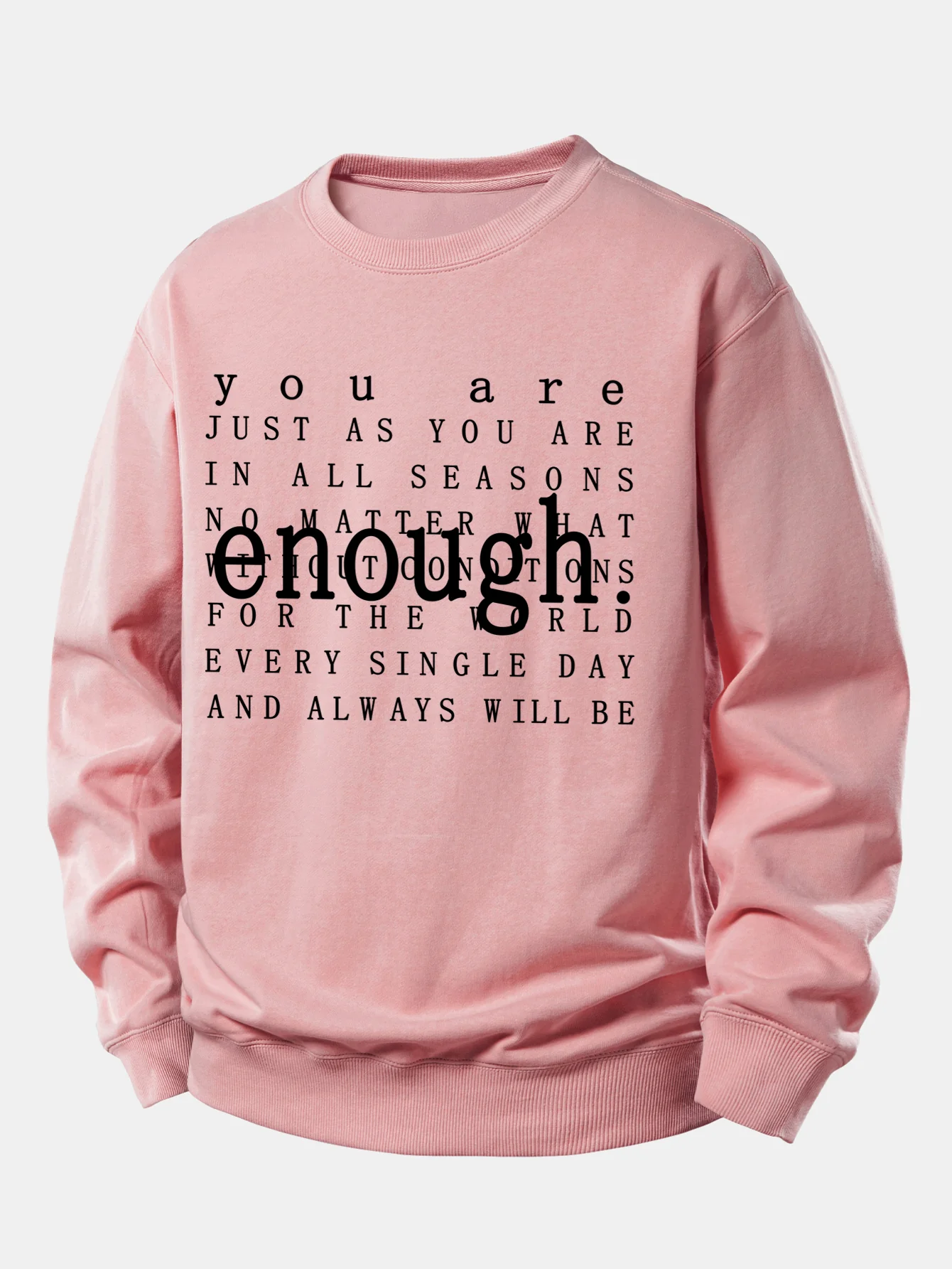 Genug Slogan Druck Entspannter Schnitt Sweatshirt - Image 3